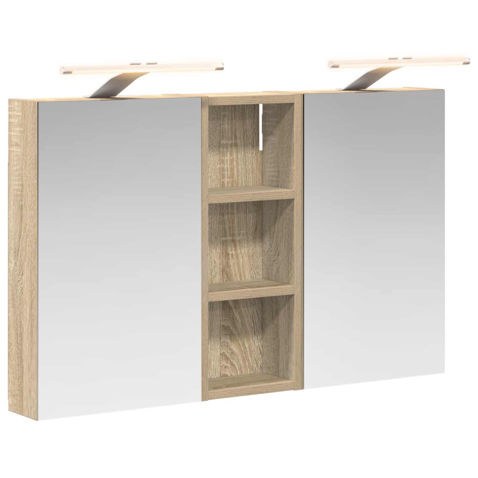 Set ormarića za kupaonicu S LED lampica 3 pcs 80 x 10,5 x 50 cm