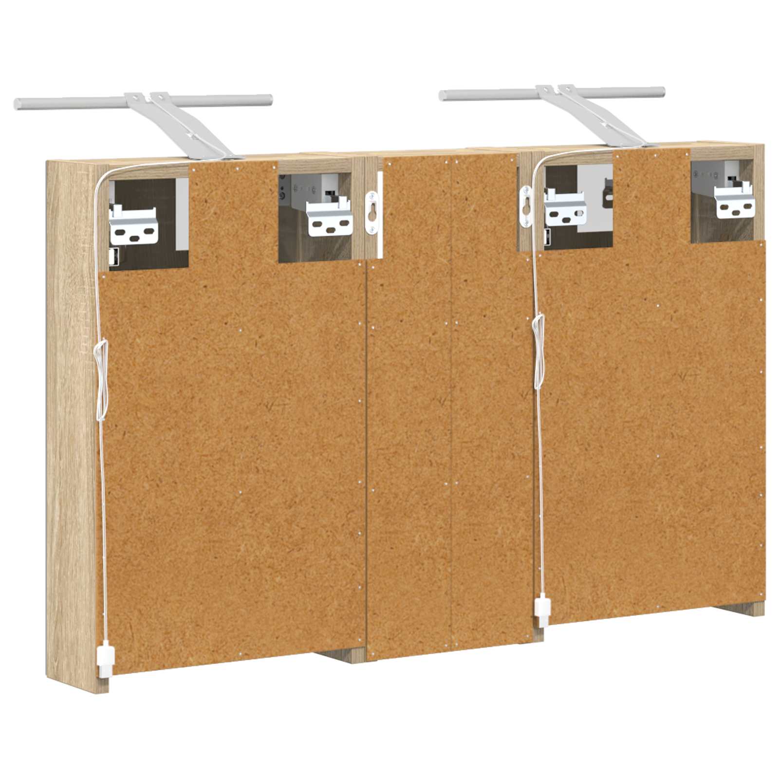 Set ormarića za kupaonicu S LED lampica 3 pcs 80 x 10,5 x 50 cm