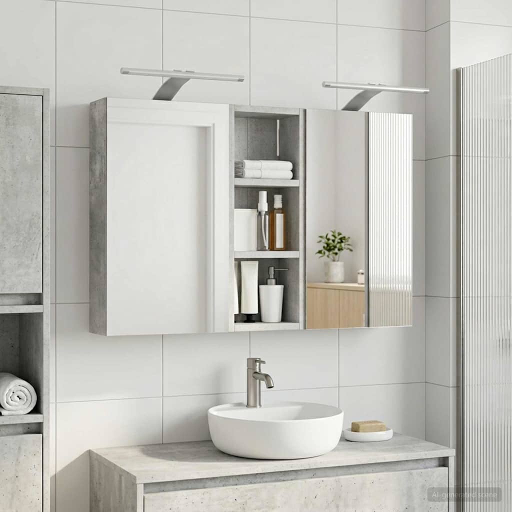 Set ormarića za kupaonicu S LED lampica 3 pcs 80 x 10,5 x 50 cm