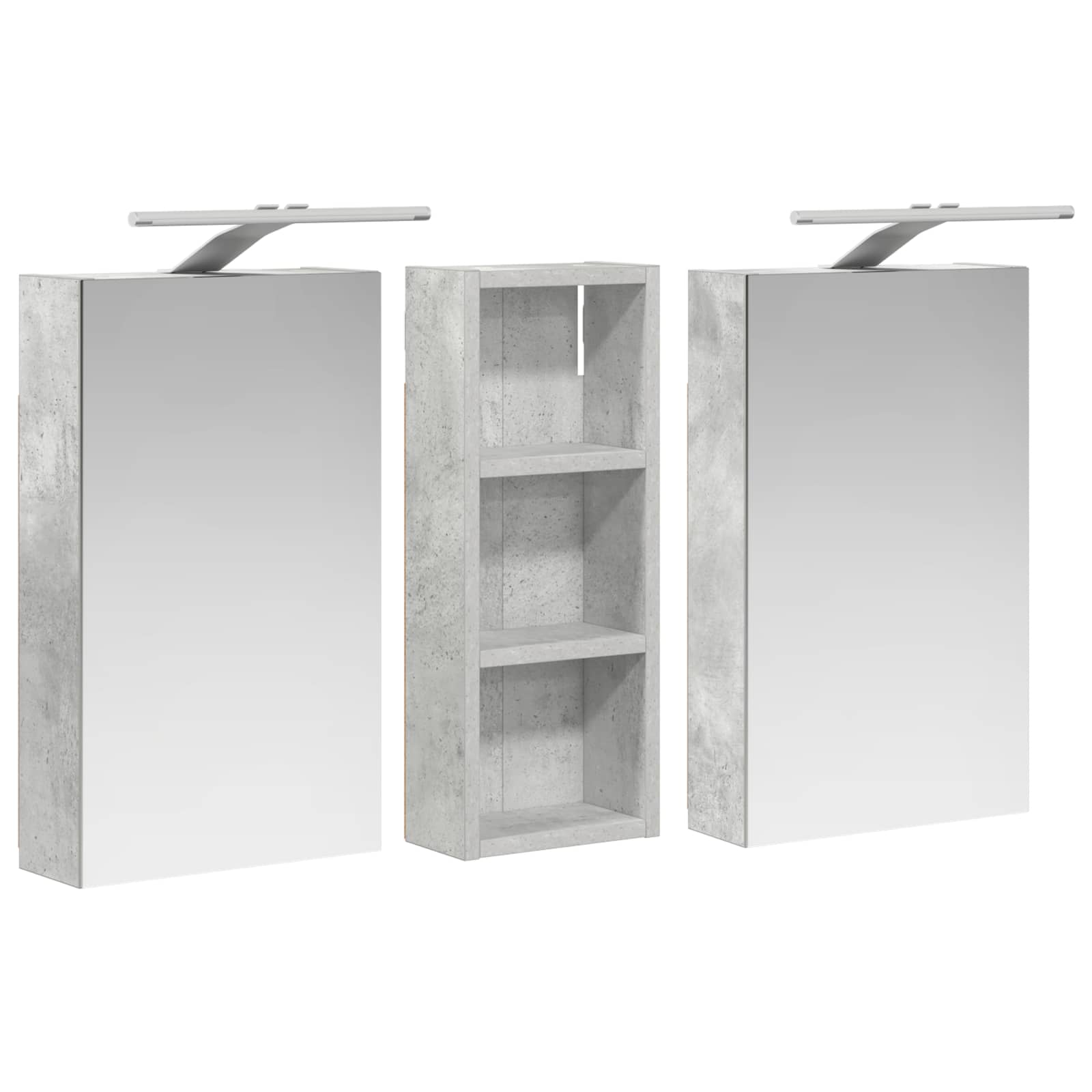Set ormarića za kupaonicu S LED lampica 3 pcs 80 x 10,5 x 50 cm