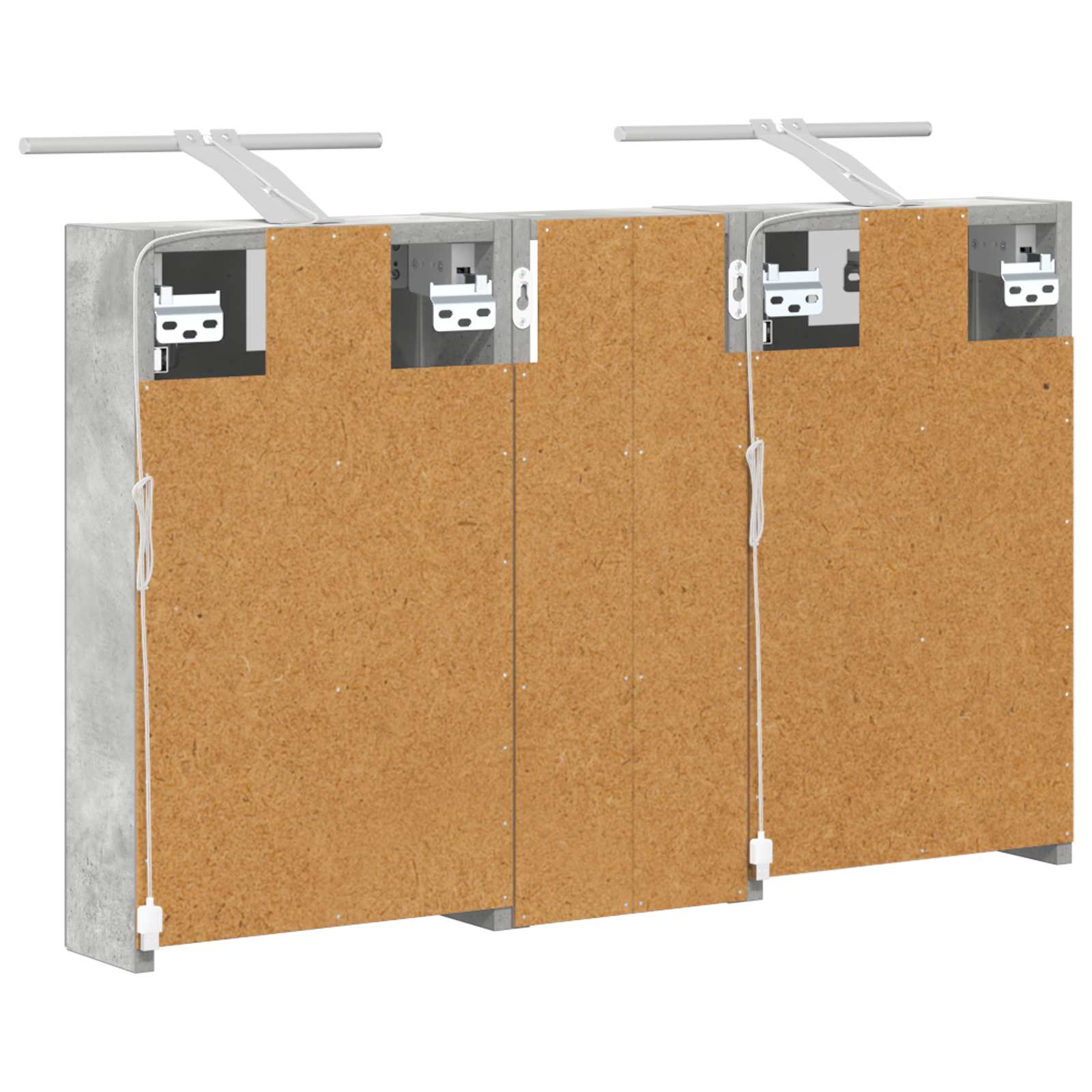 Set ormarića za kupaonicu S LED lampica 3 pcs 80 x 10,5 x 50 cm