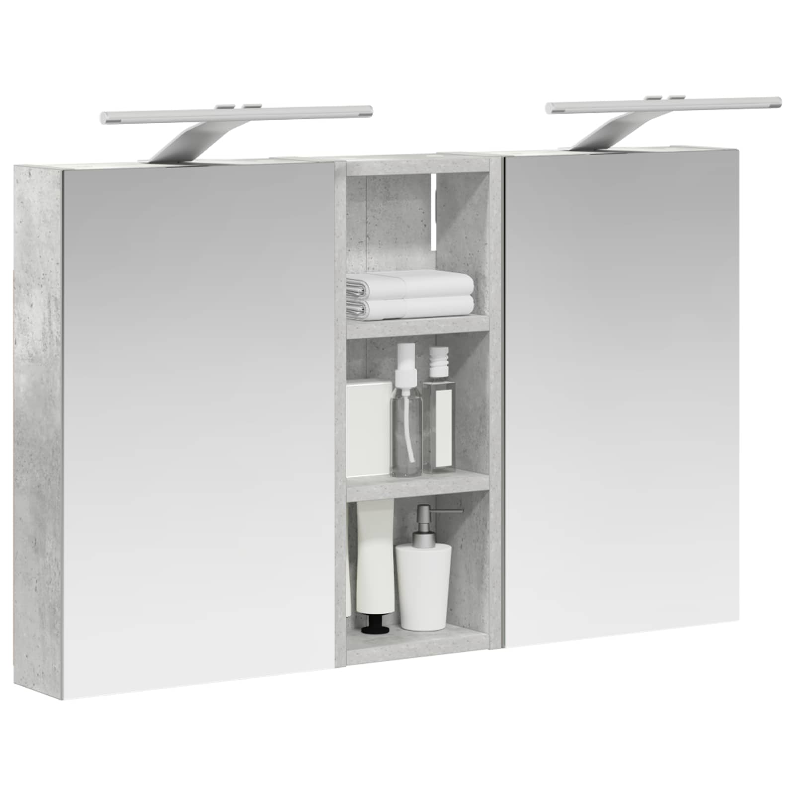 Set ormarića za kupaonicu S LED lampica 3 pcs 80 x 10,5 x 50 cm