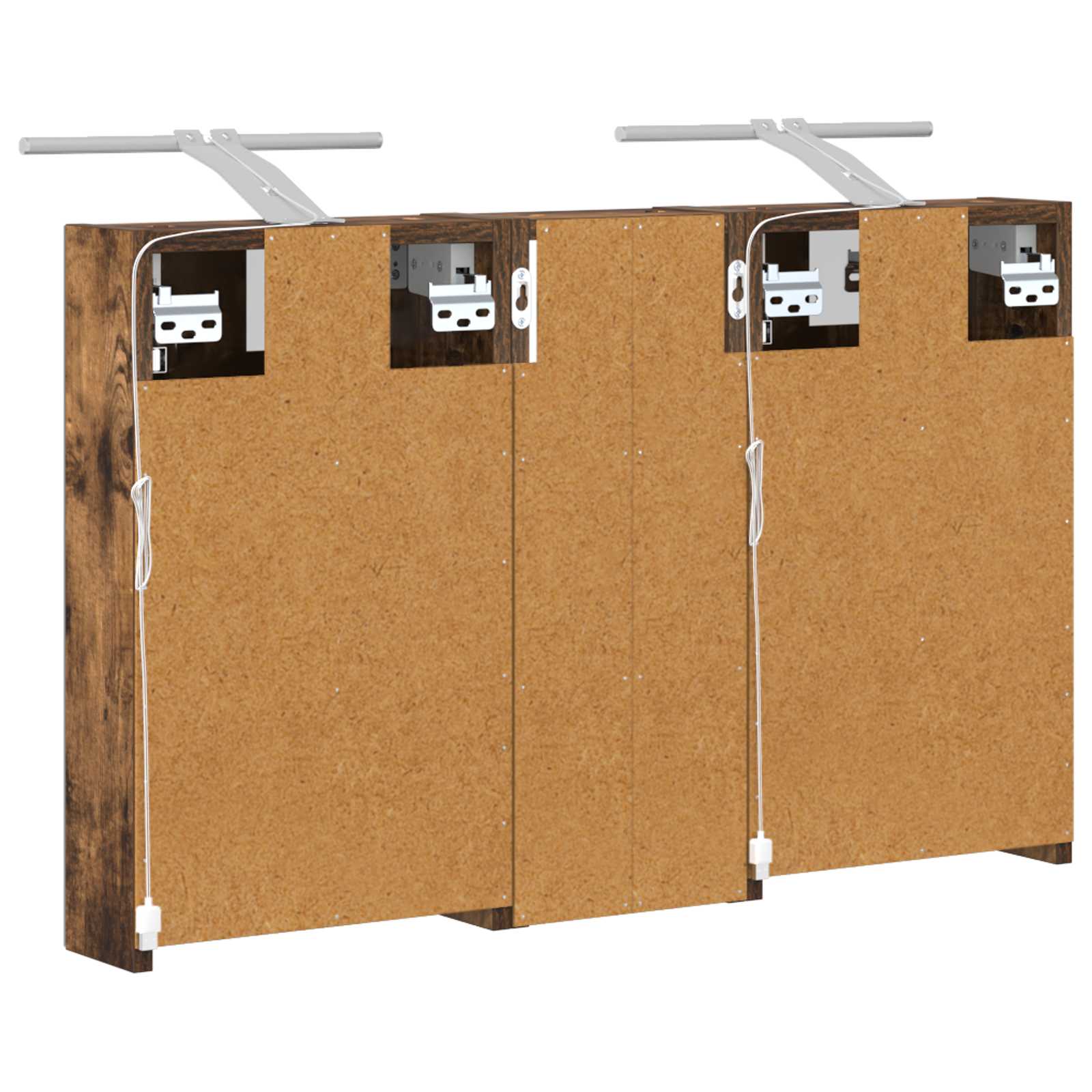 Set ormarića za kupaonicu S LED lampica 3 pcs 80 x 10,5 x 50 cm