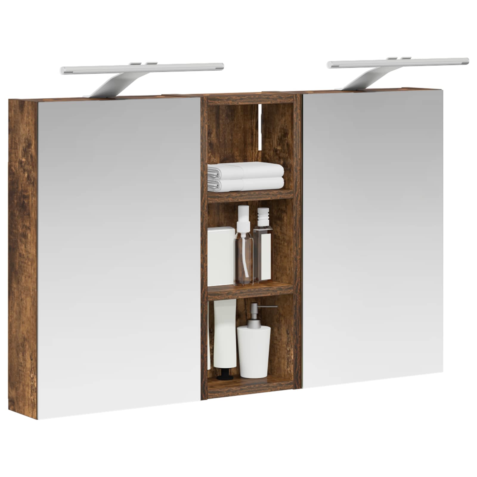 Set ormarića za kupaonicu S LED lampica 3 pcs 80 x 10,5 x 50 cm