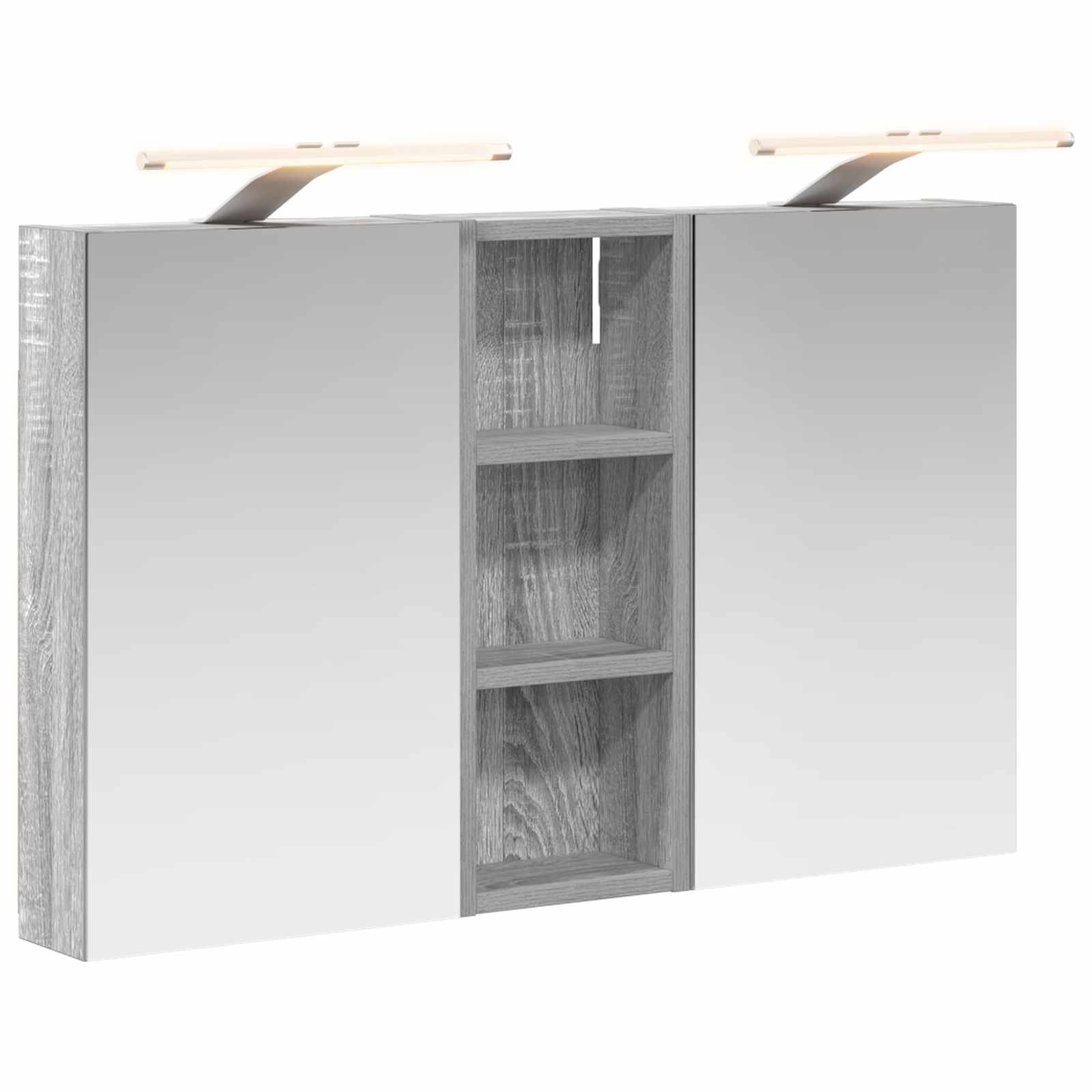 Set ormarića za kupaonicu S LED lampica 3 pcs 80 x 10,5 x 50 cm