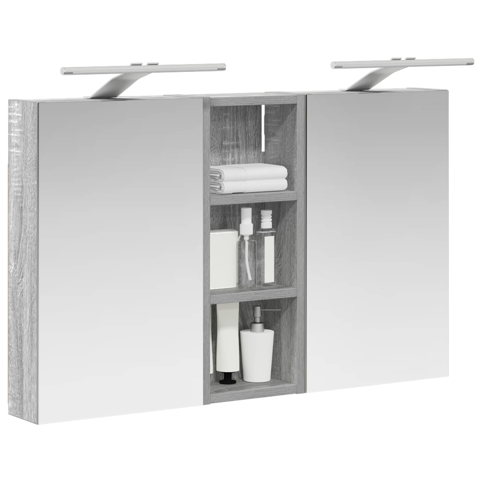 Set ormarića za kupaonicu S LED lampica 3 pcs 80 x 10,5 x 50 cm