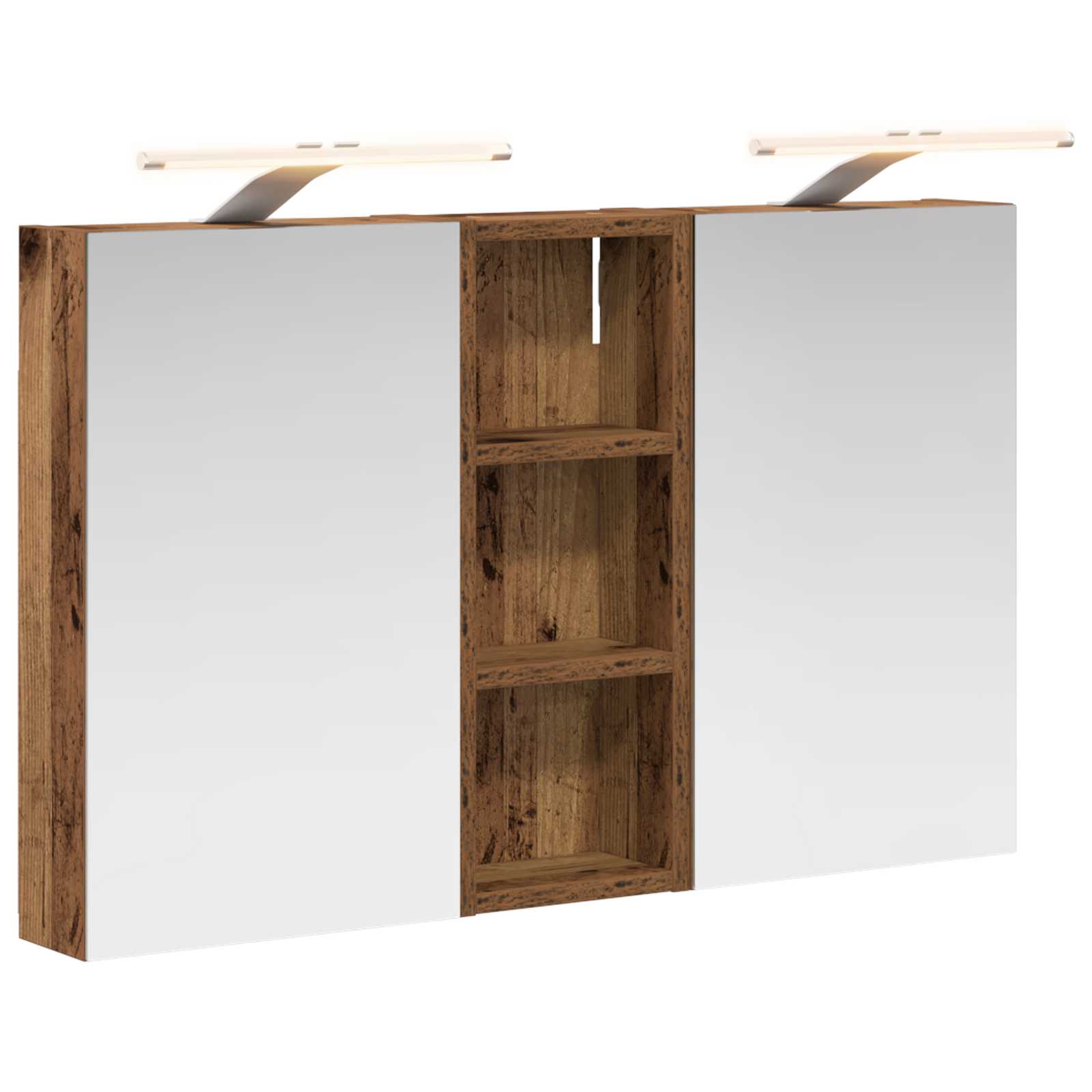 Set ormarića za kupaonicu S LED lampica 3 pcs 80 x 10,5 x 50 cm