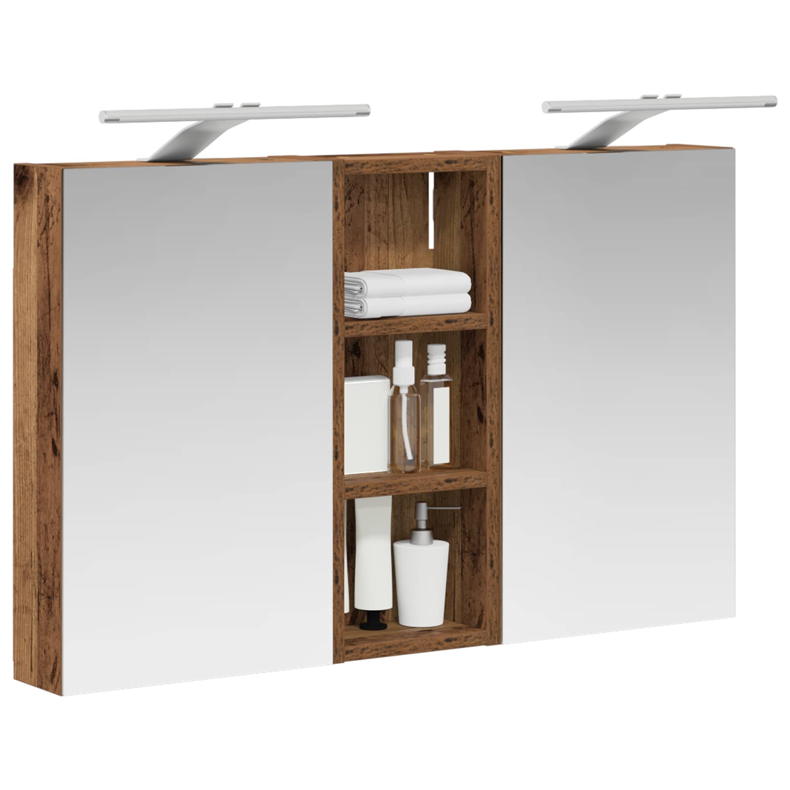 Set ormarića za kupaonicu S LED lampica 3 pcs 80 x 10,5 x 50 cm