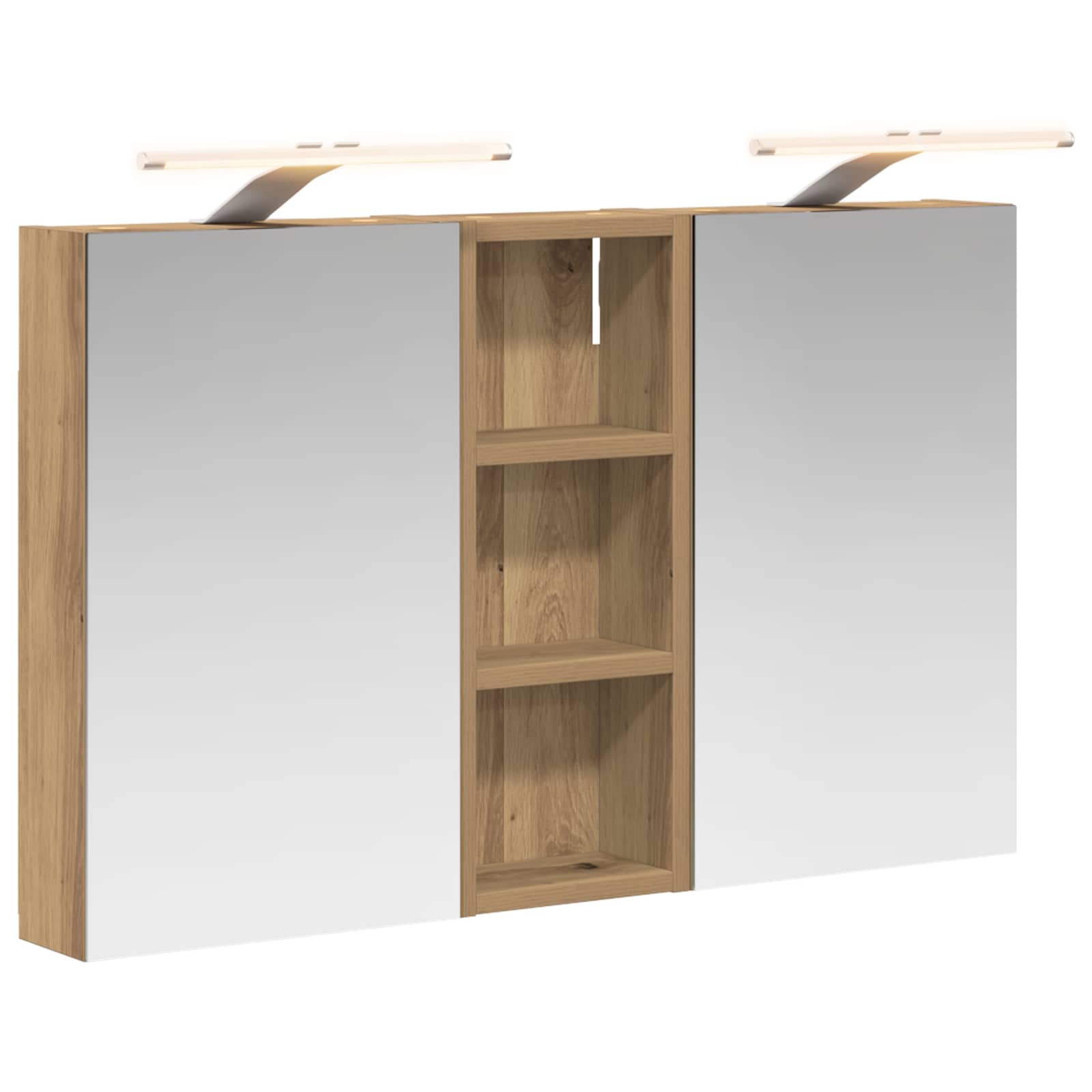 Set ormarića za kupaonicu S LED lampica 3 pcs 80 x 10,5 x 50 cm