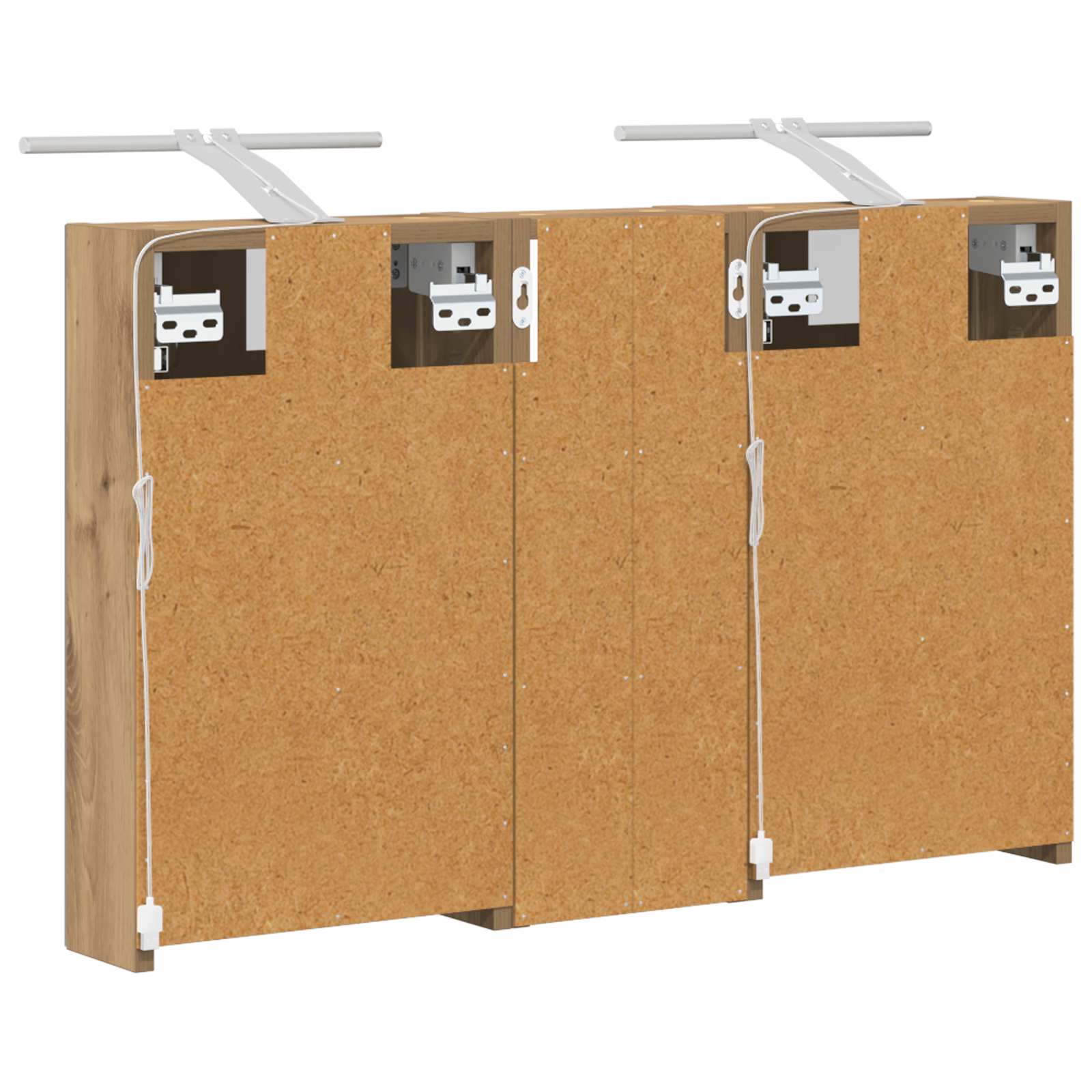 Set ormarića za kupaonicu S LED lampica 3 pcs 80 x 10,5 x 50 cm