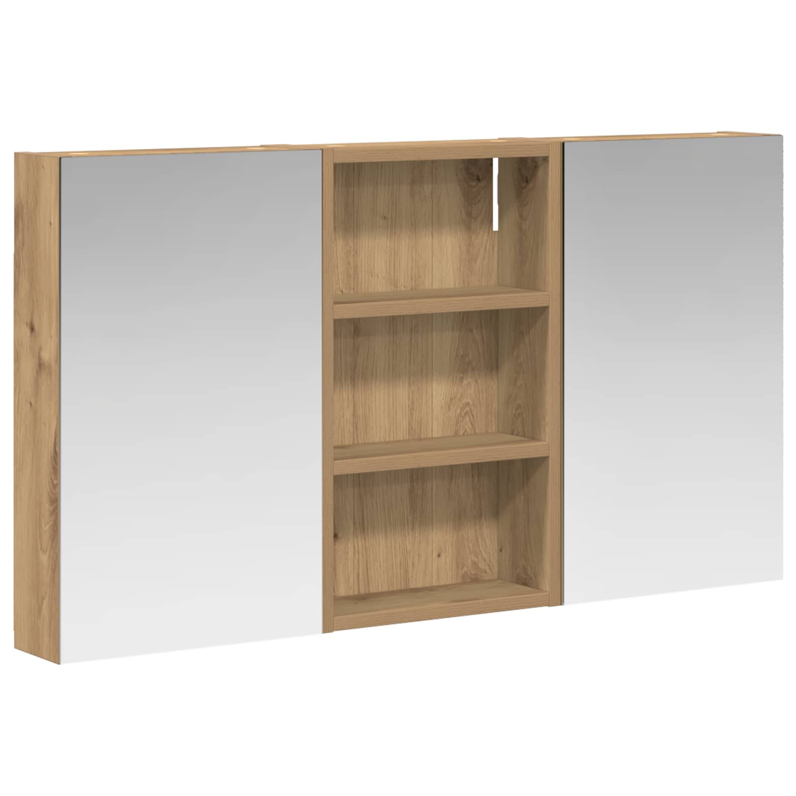 Set ormarića za kupaonicu S LED lampica 3 pcs 90 x 10,5 x 50 cm