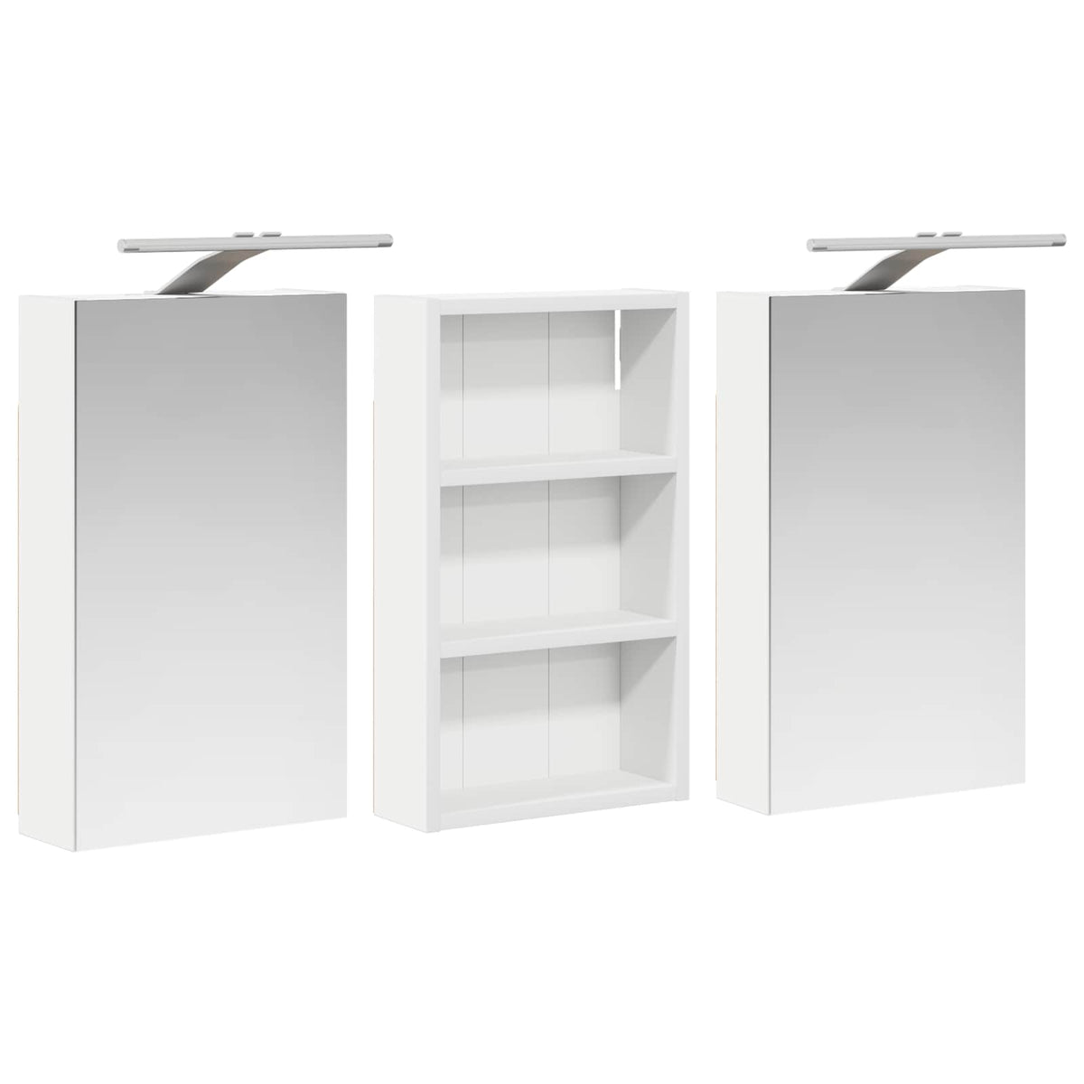 Set ormarića za kupaonicu S LED lampica 3 pcs 90 x 10,5 x 50 cm
