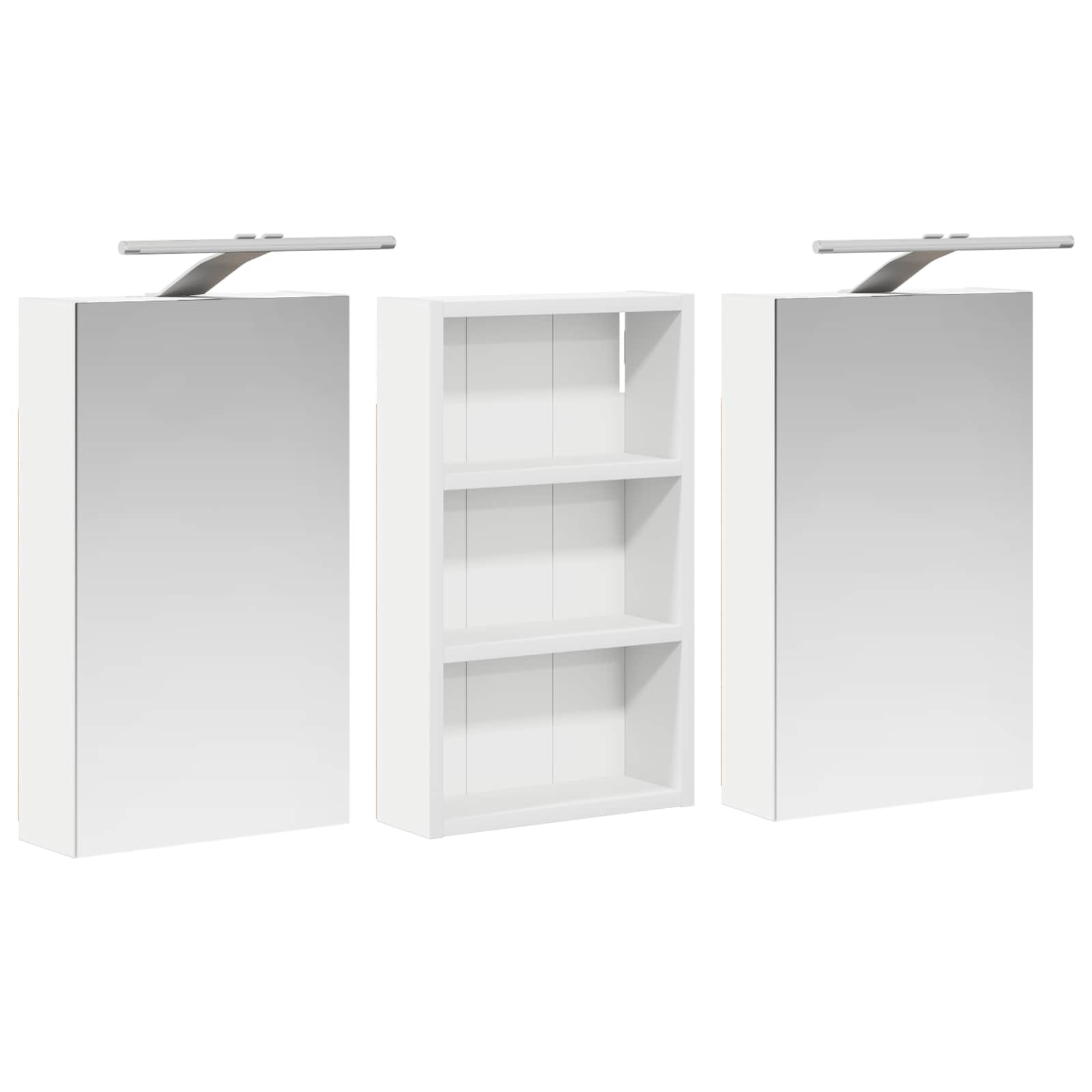 Set ormarića za kupaonicu S LED lampica 3 pcs 90 x 10,5 x 50 cm