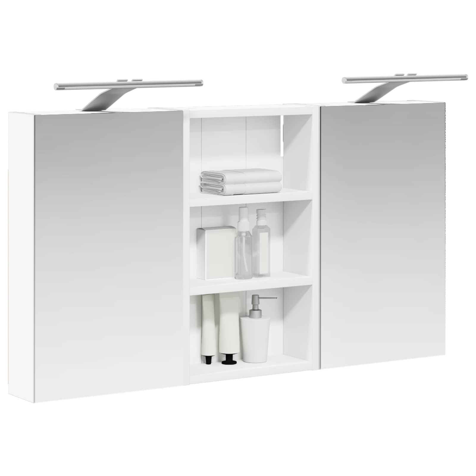 Set ormarića za kupaonicu S LED lampica 3 pcs 90 x 10,5 x 50 cm