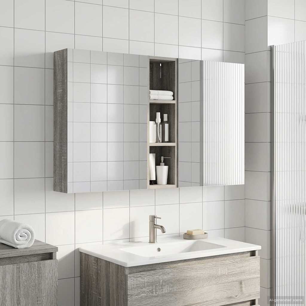 Set ormarića za kupaonicu s policom 3 pcs 120 x 14,5 x 70 cm