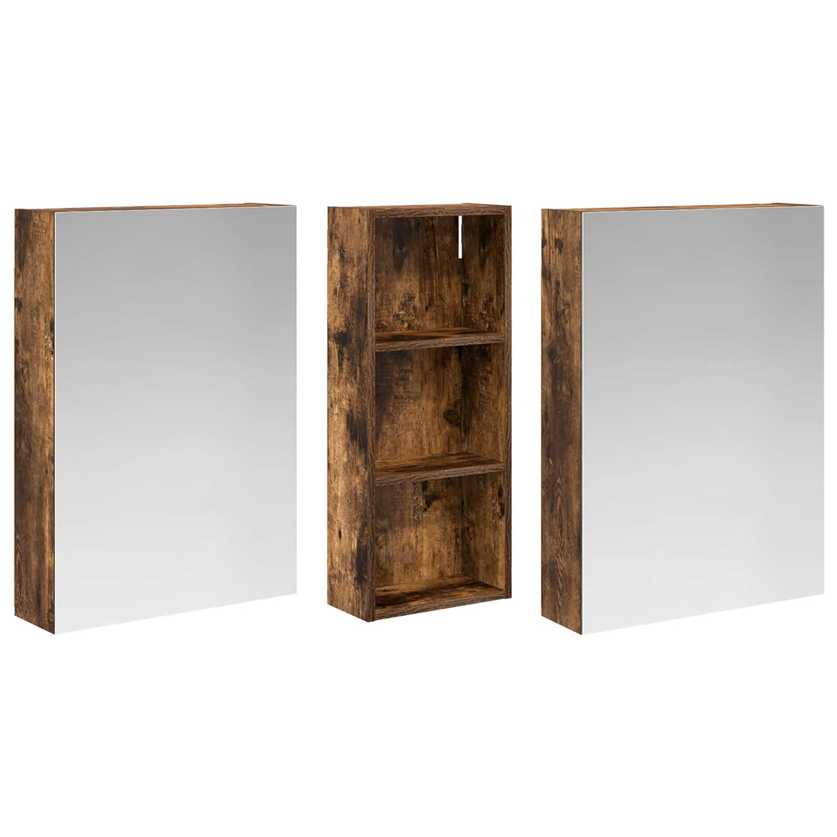 Set ormarića za kupaonicu s policom 3 pcs 130 x 14,5 x 70 cm