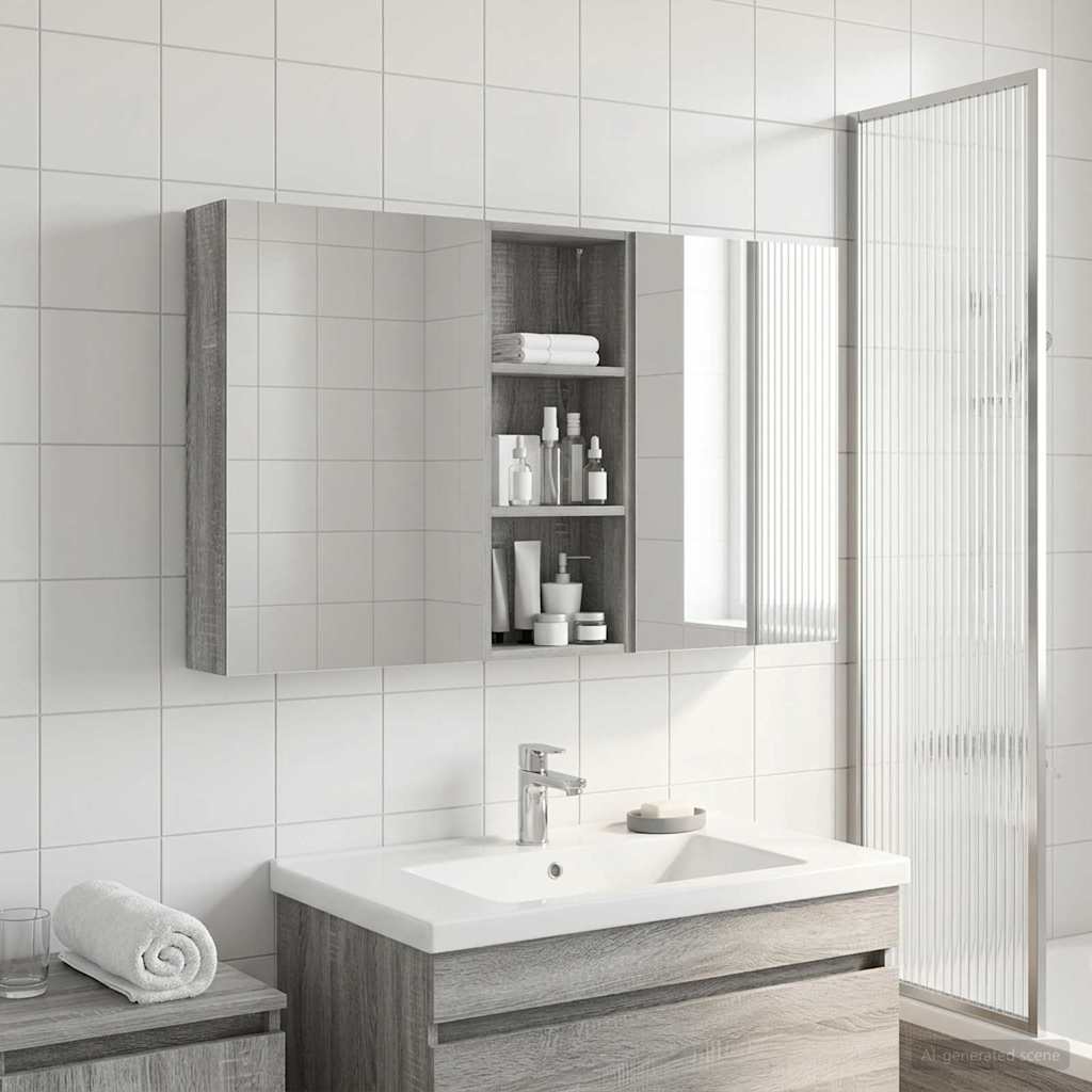 Set ormarića za kupaonicu s policom 3 pcs 130 x 14,5 x 70 cm