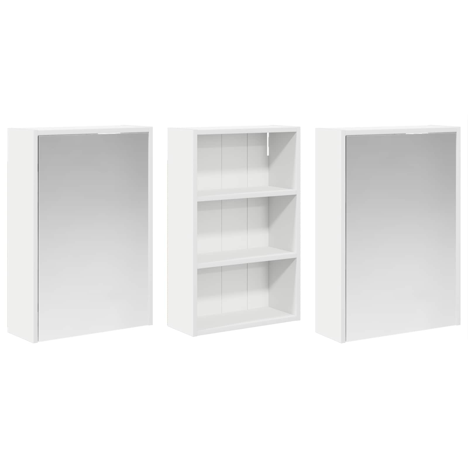 Set ormarića za kupaonicu s policom 3 pcs 126 x 16 x 62.5 cm