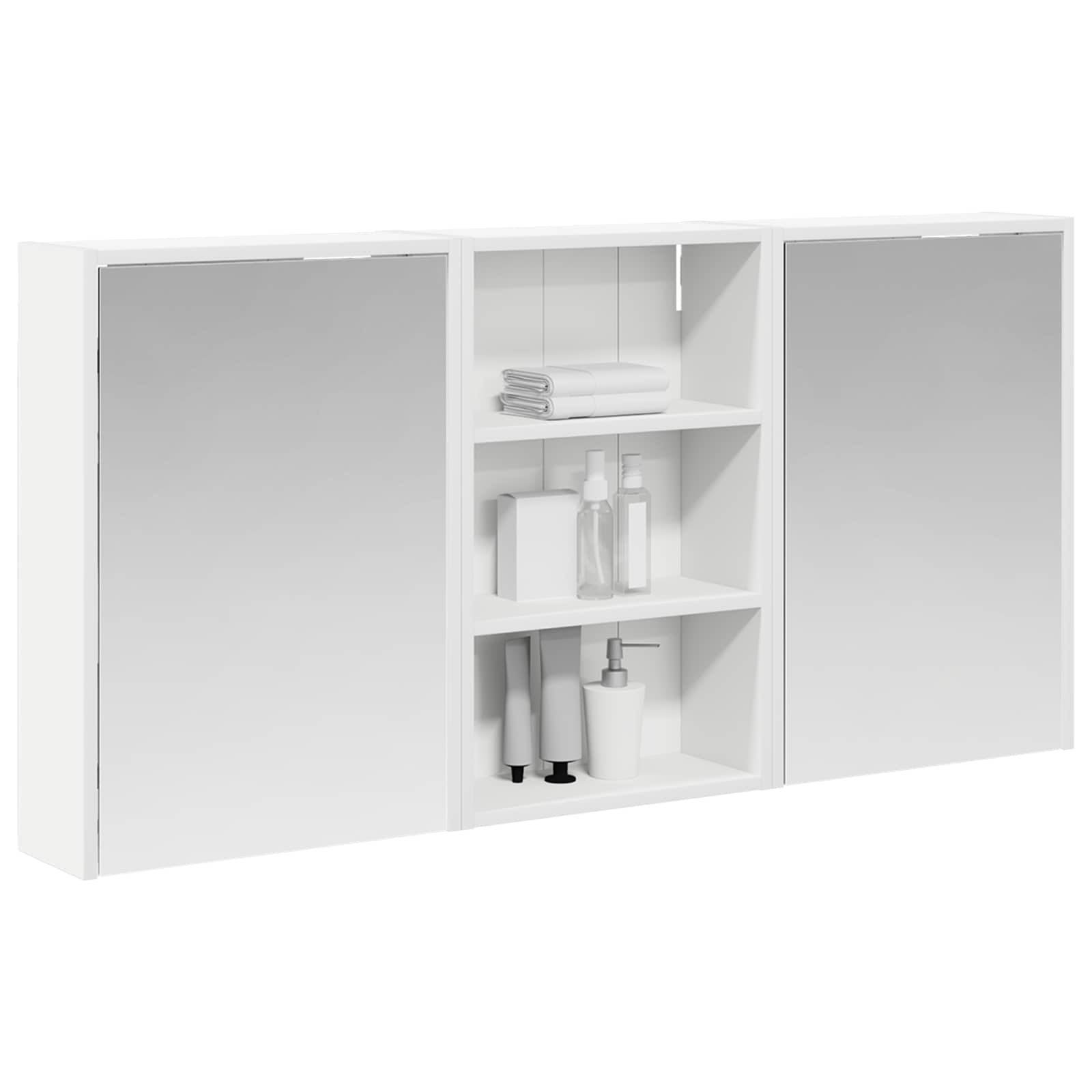 Set ormarića za kupaonicu s policom 3 pcs 126 x 16 x 62.5 cm