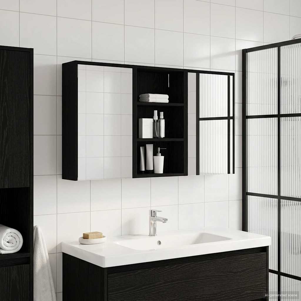 Set ormarića za kupaonicu s policom 3 pcs 126 x 16 x 62.5 cm