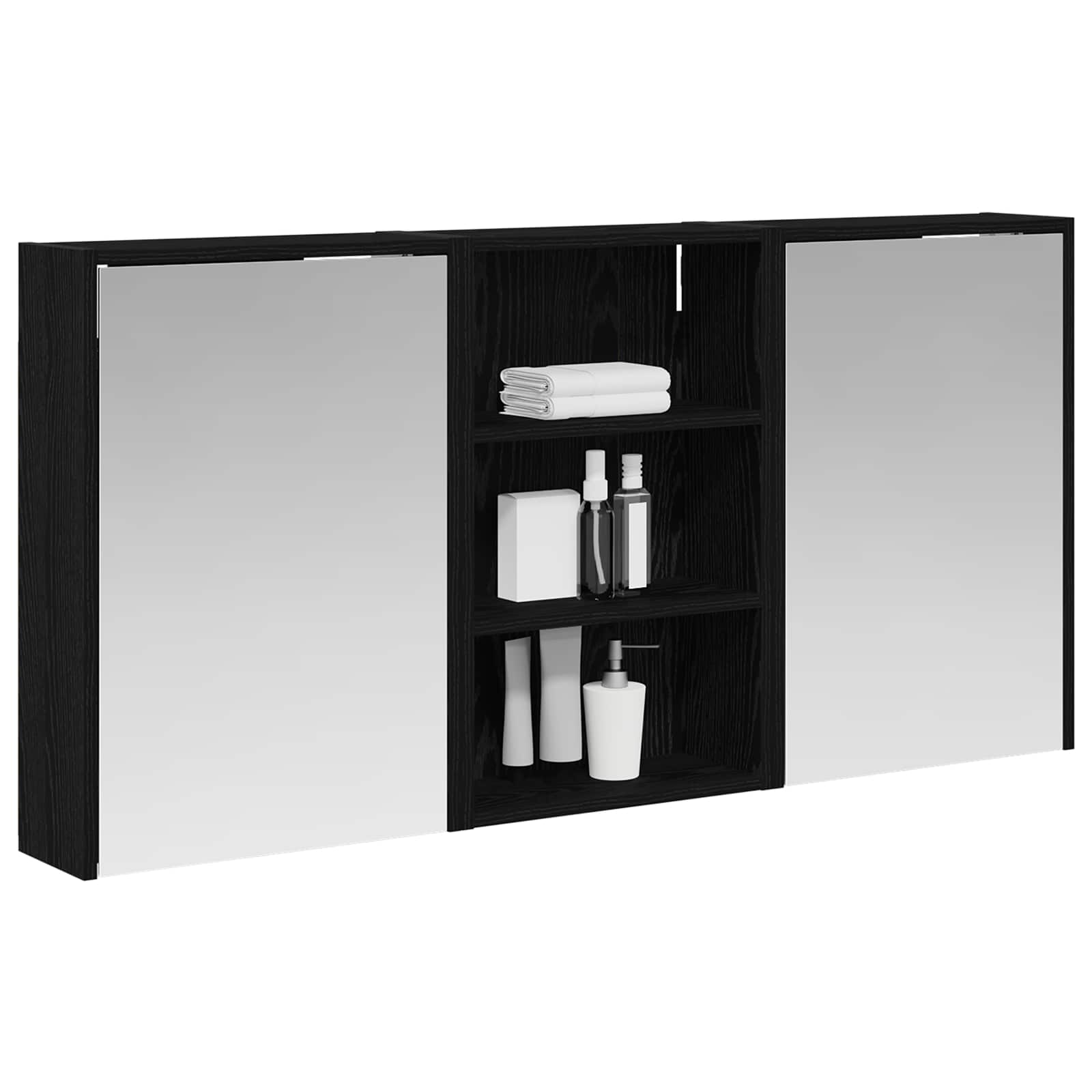 Set ormarića za kupaonicu s policom 3 pcs 126 x 16 x 62.5 cm