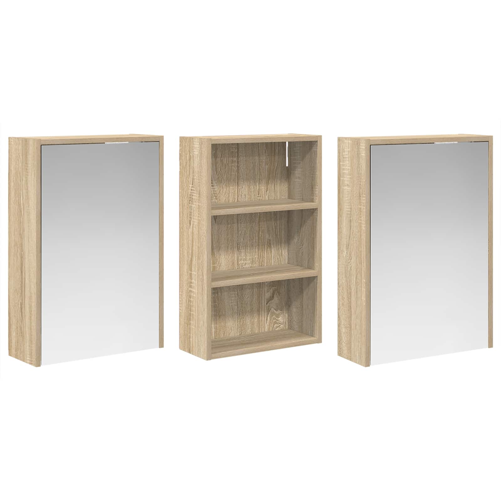 Set ormarića za kupaonicu s policom 3 pcs 126 x 16 x 62.5 cm