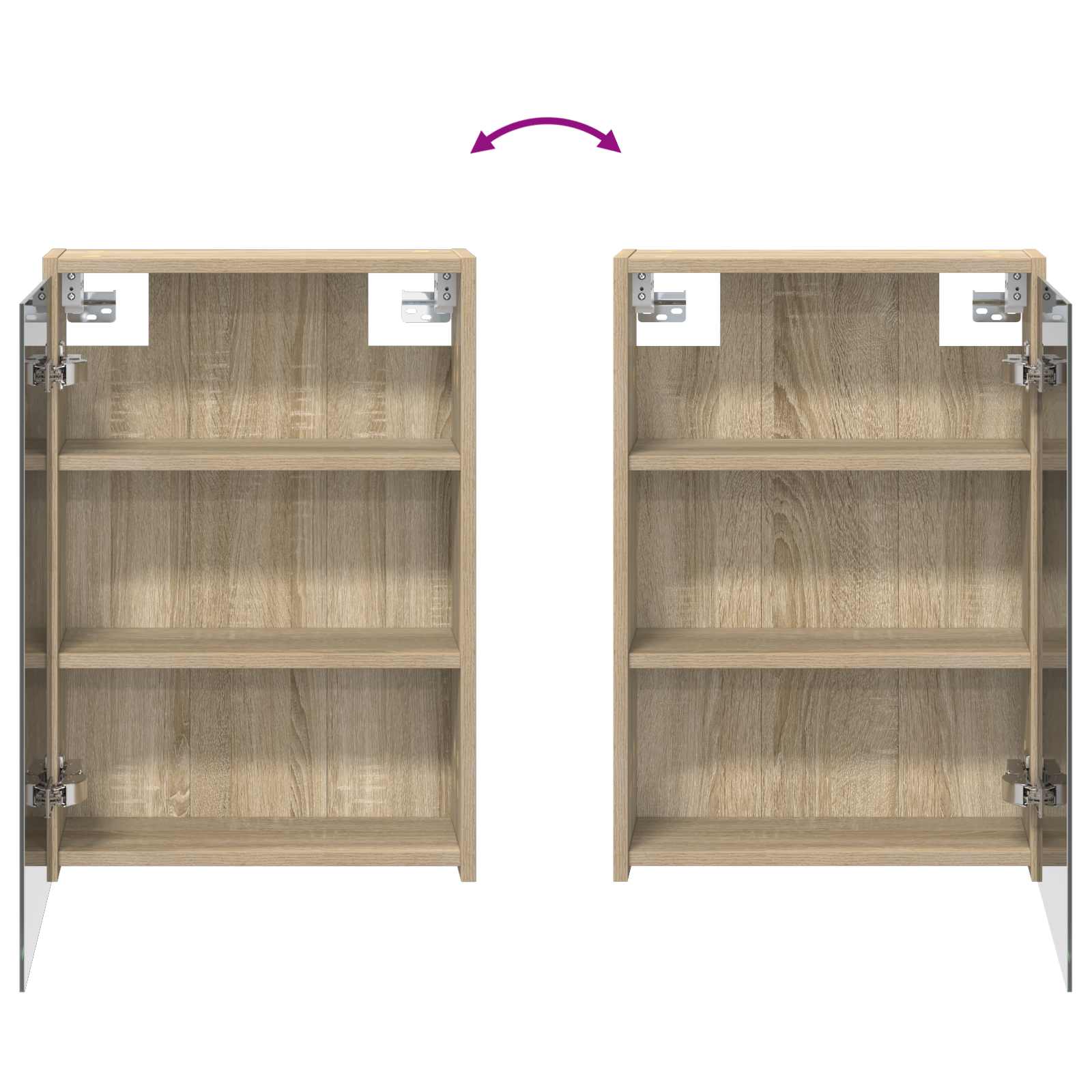 Set ormarića za kupaonicu s policom 3 pcs 126 x 16 x 62.5 cm