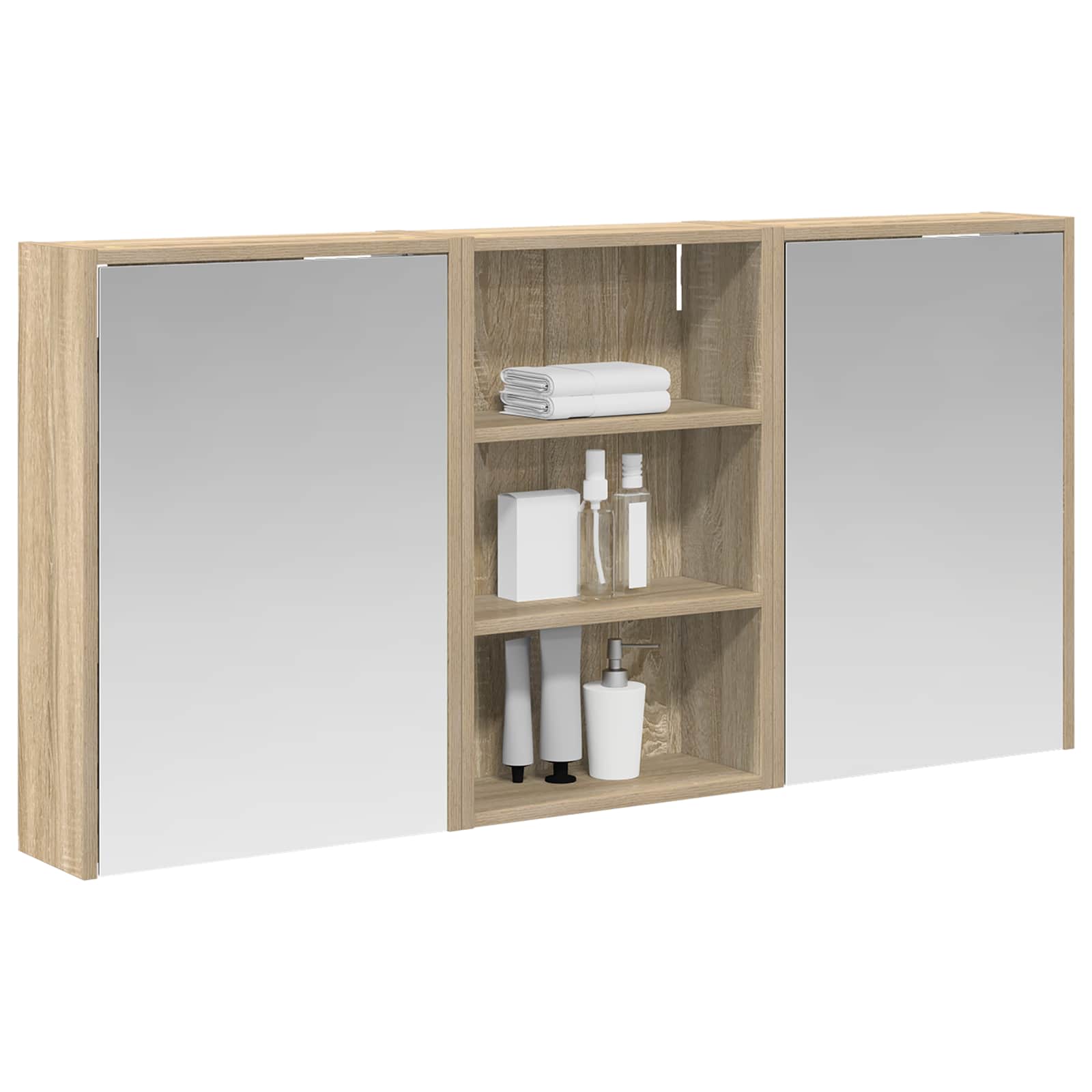 Set ormarića za kupaonicu s policom 3 pcs 126 x 16 x 62.5 cm