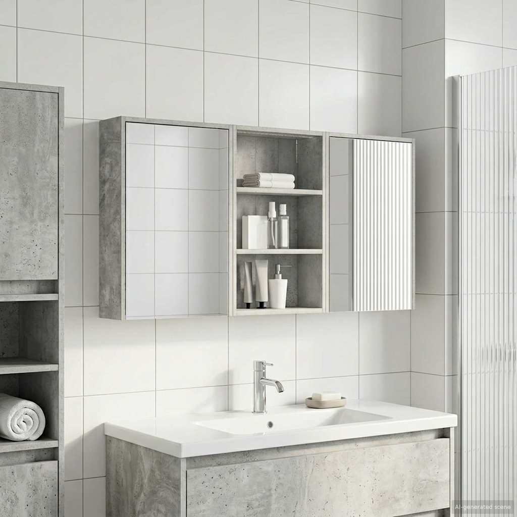 Set ormarića za kupaonicu s policom 3 pcs 126 x 16 x 62.5 cm