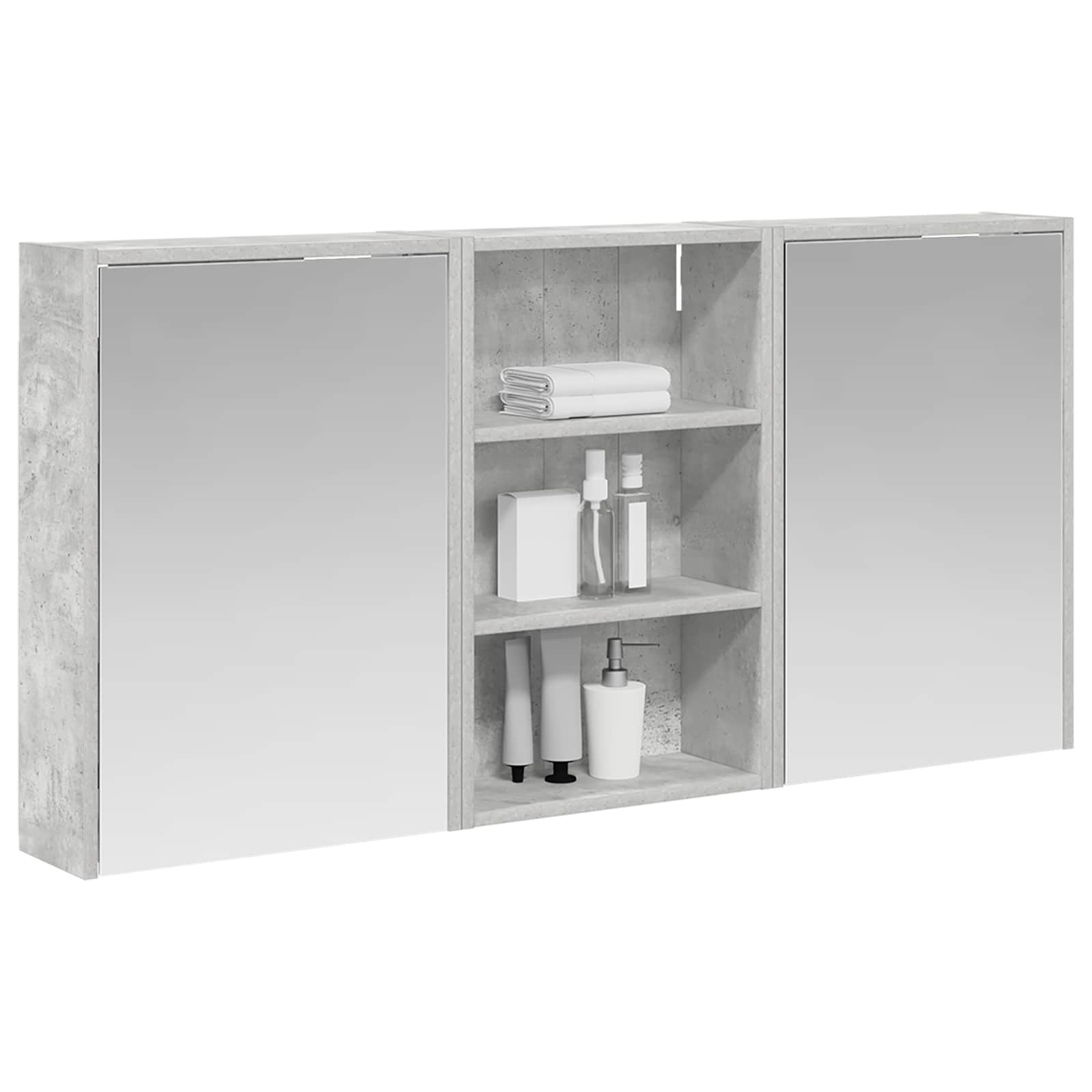 Set ormarića za kupaonicu s policom 3 pcs 126 x 16 x 62.5 cm