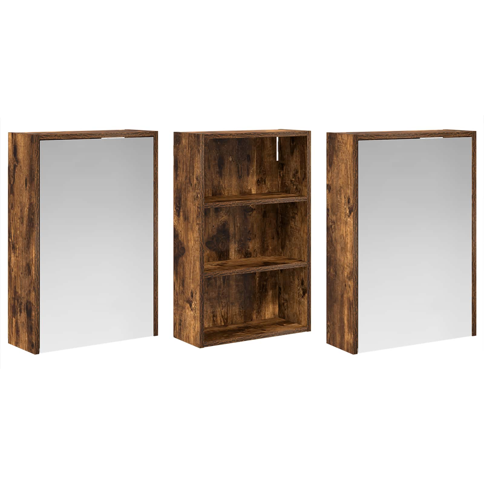 Set ormarića za kupaonicu s policom 3 pcs 126 x 16 x 62.5 cm