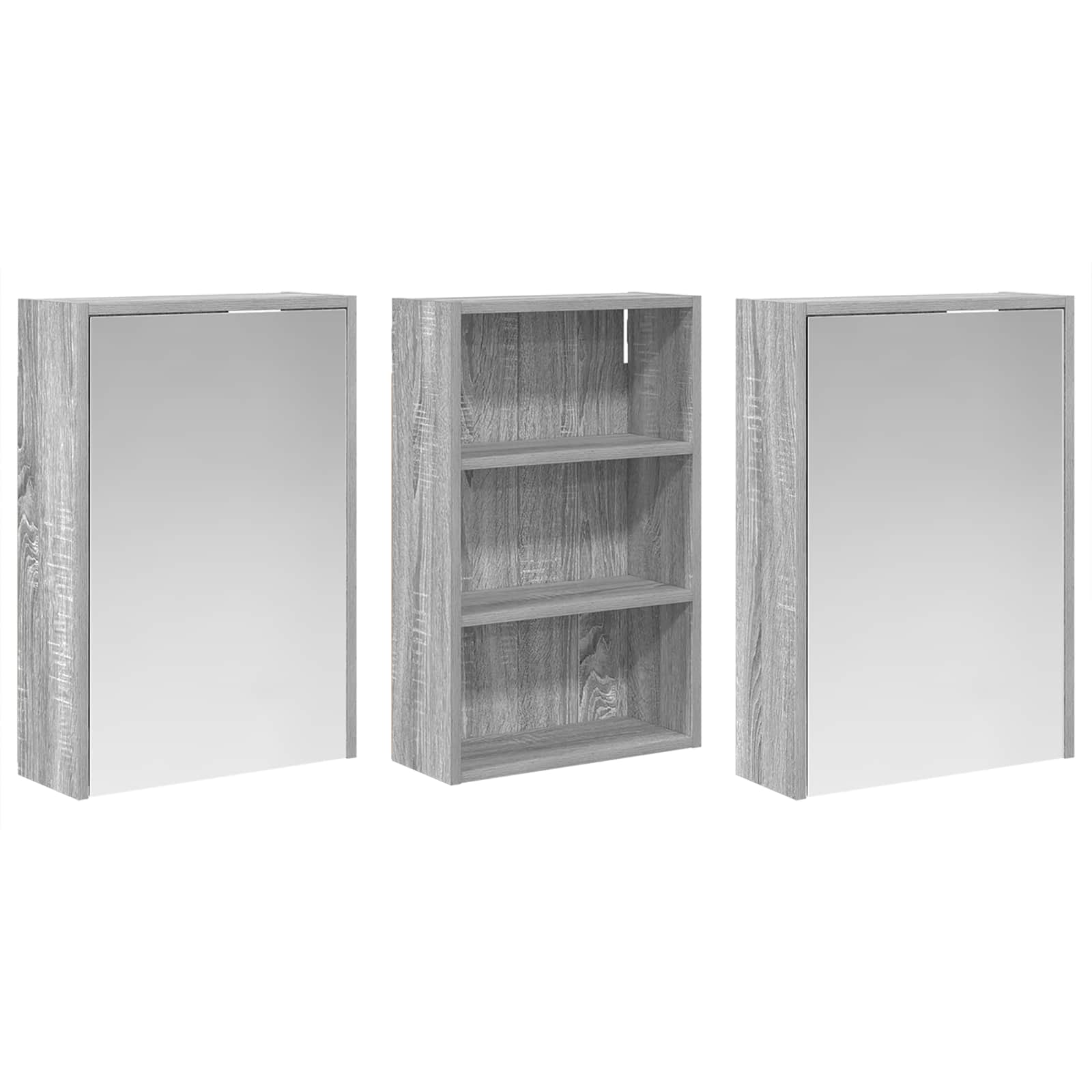 Set ormarića za kupaonicu s policom 3 pcs 126 x 16 x 62.5 cm