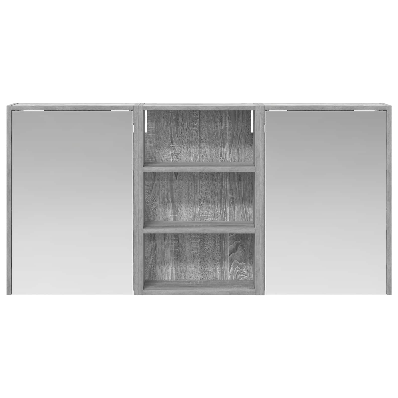 Set ormarića za kupaonicu s policom 3 pcs 126 x 16 x 62.5 cm