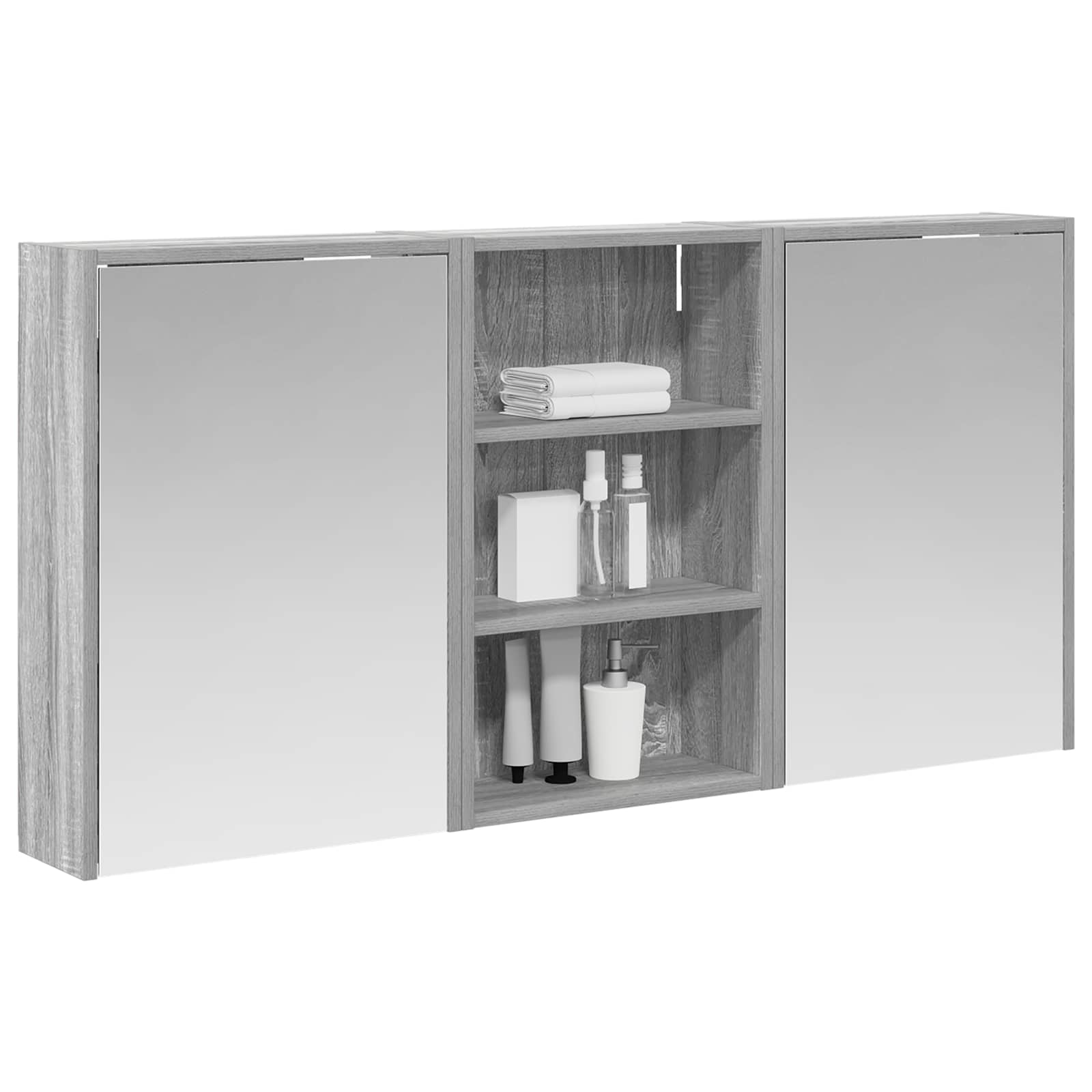 Set ormarića za kupaonicu s policom 3 pcs 126 x 16 x 62.5 cm