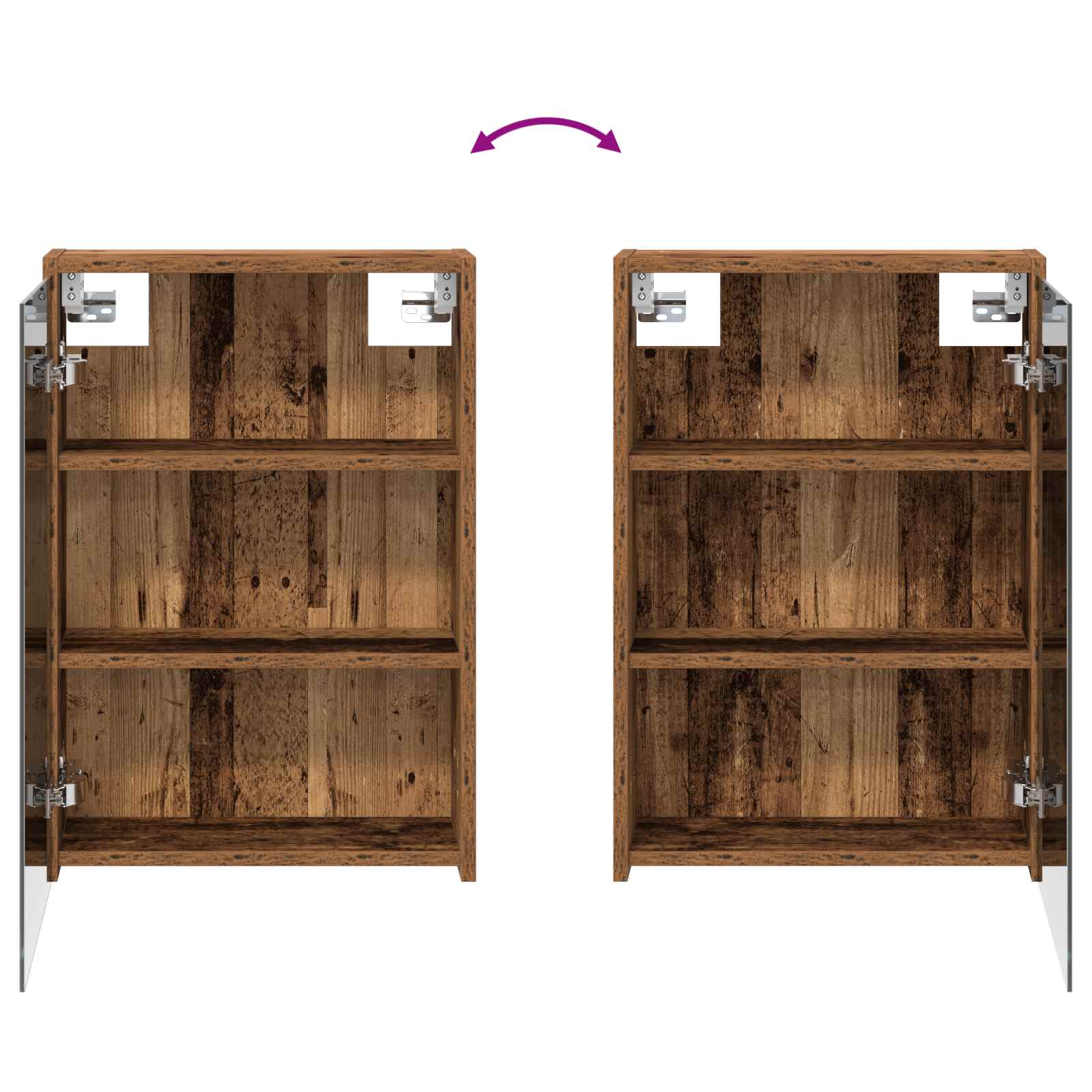 Set ormarića za kupaonicu s policom 3 pcs 126 x 16 x 62.5 cm