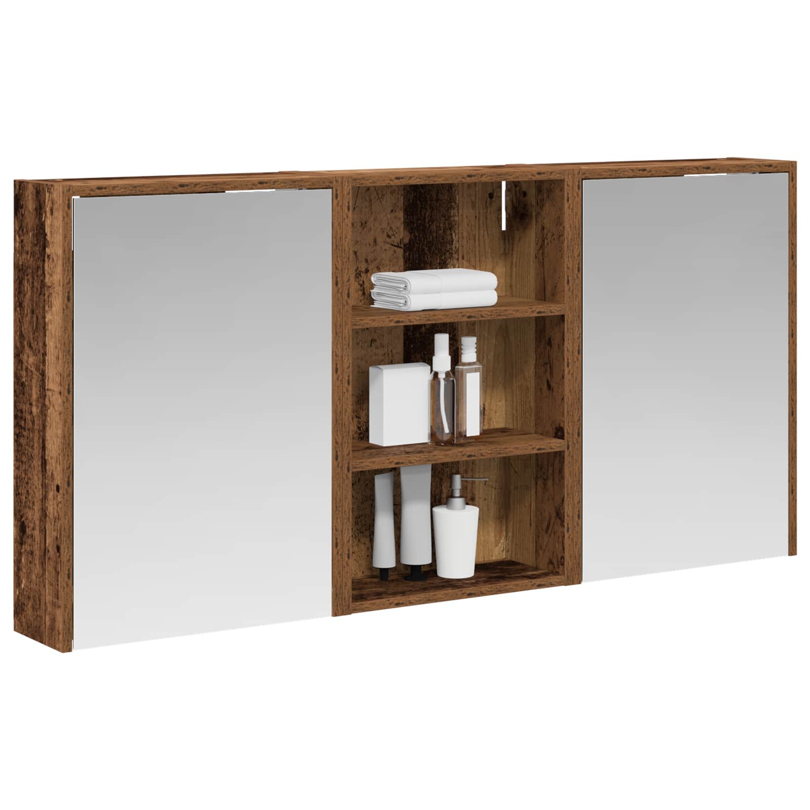 Set ormarića za kupaonicu s policom 3 pcs 126 x 16 x 62.5 cm