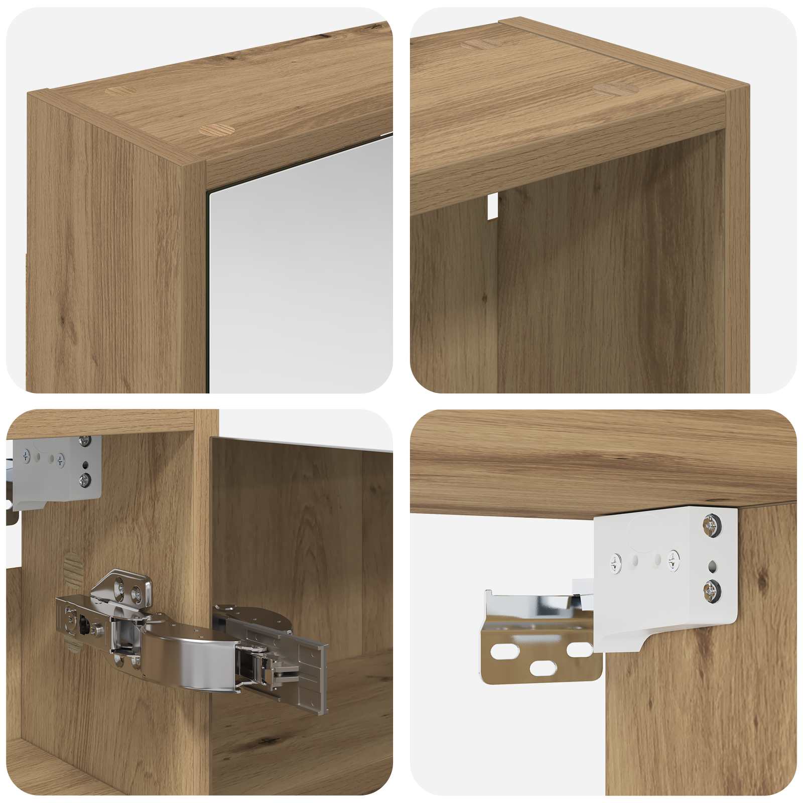 Set ormarića za kupaonicu s policom 3 pcs 126 x 16 x 62.5 cm