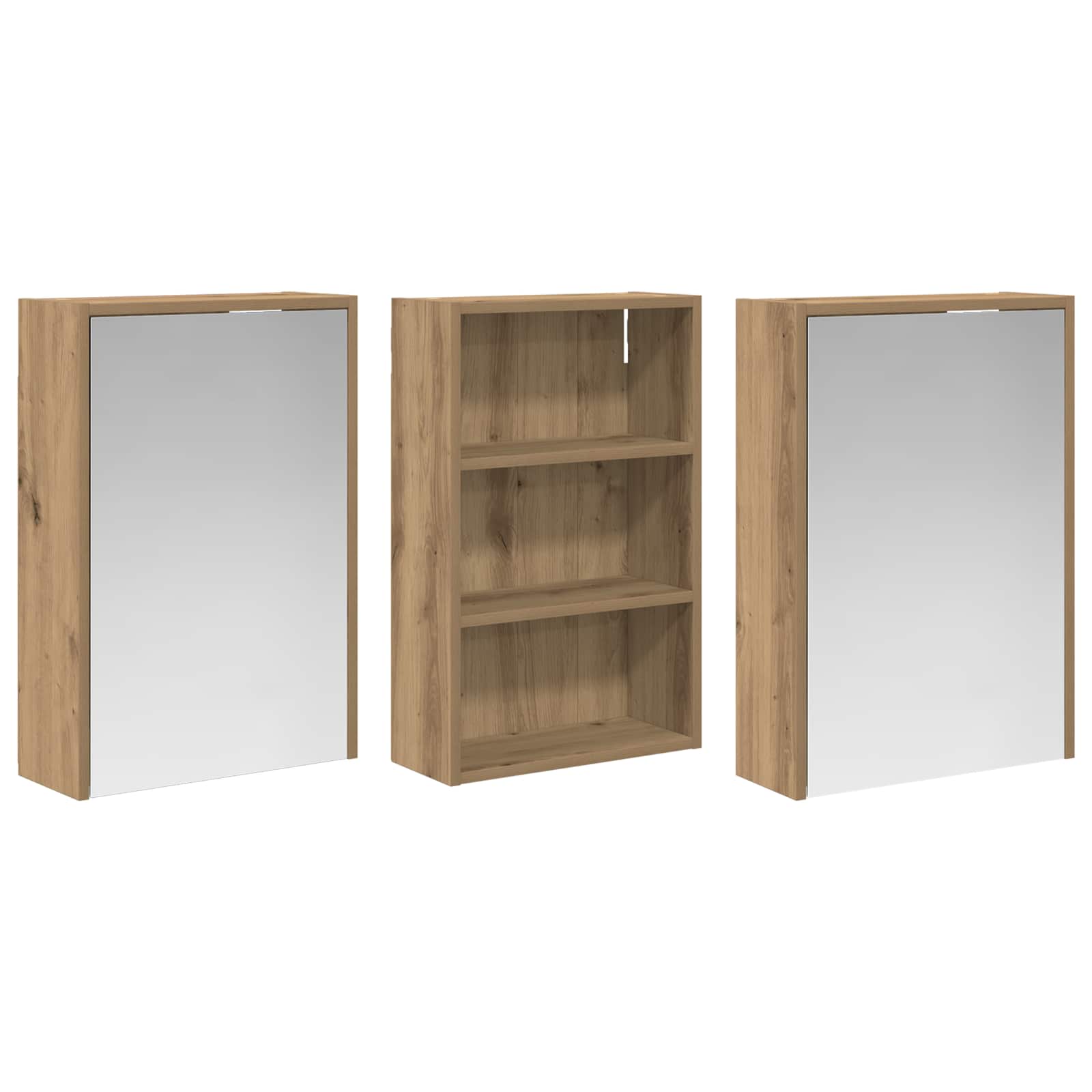 Set ormarića za kupaonicu s policom 3 pcs 126 x 16 x 62.5 cm