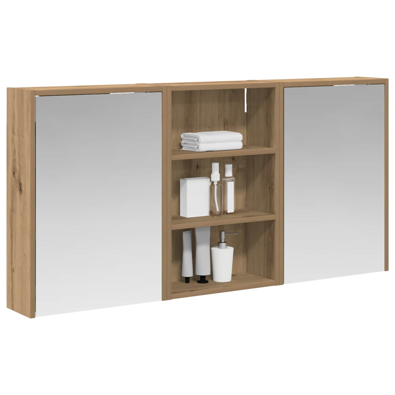 Set ormarića za kupaonicu s policom 3 pcs 126 x 16 x 62.5 cm