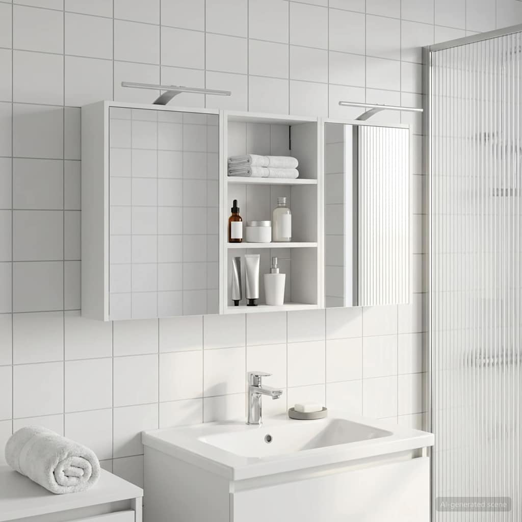 Set ormarića za kupaonicu s policom 3 pcs 126 x 16 x 62.5 cm