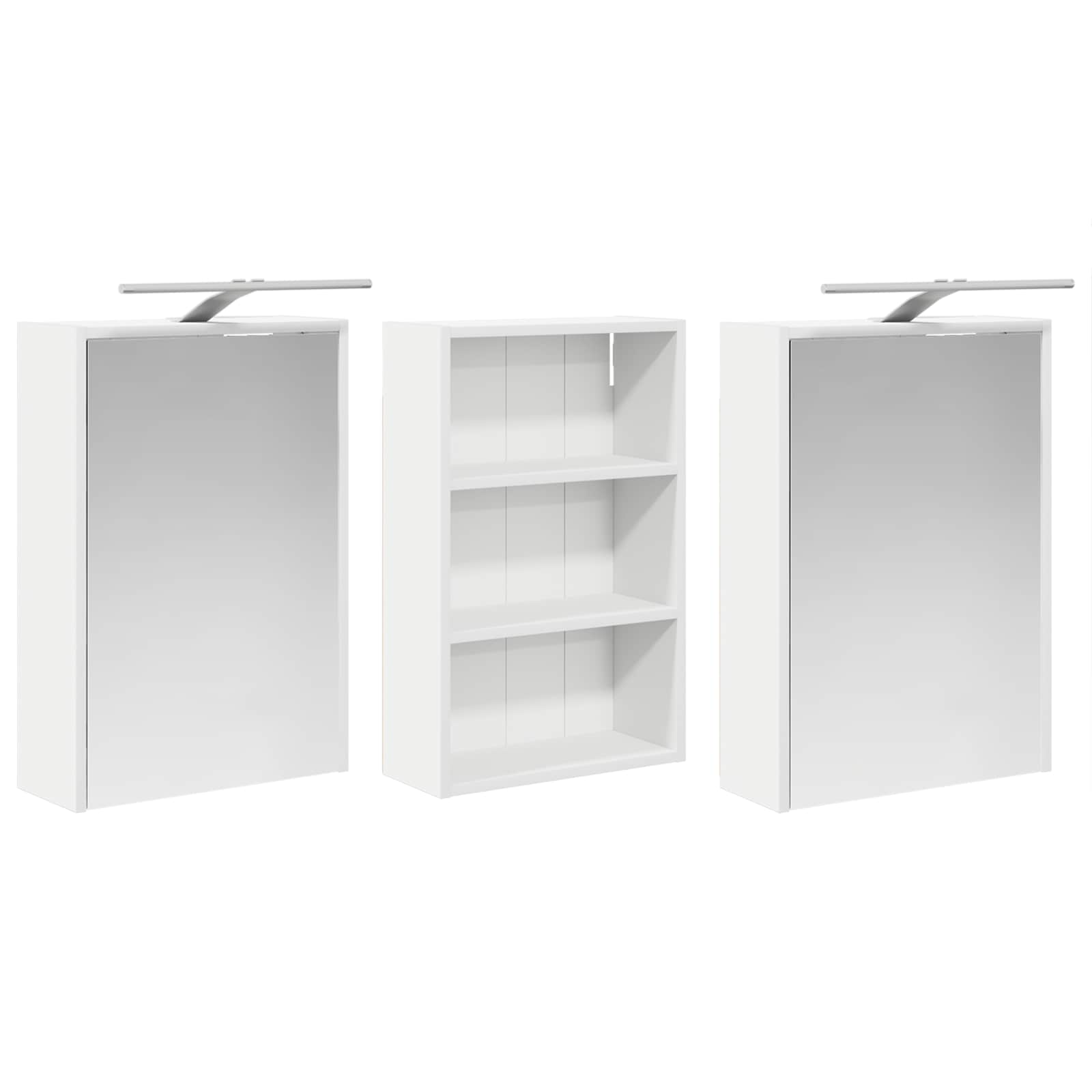 Set ormarića za kupaonicu s policom 3 pcs 126 x 16 x 62.5 cm