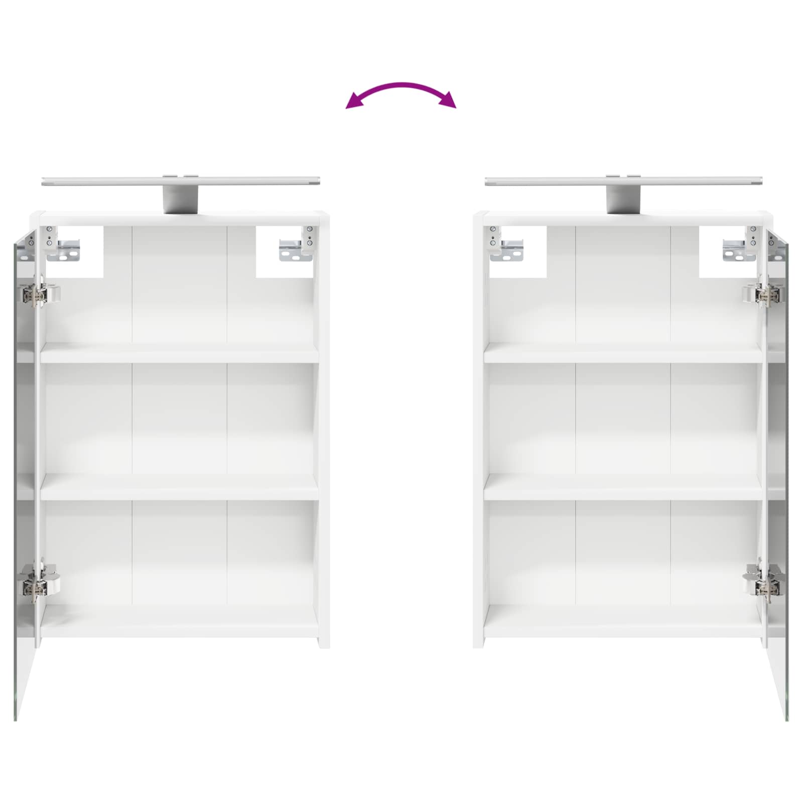 Set ormarića za kupaonicu s policom 3 pcs 126 x 16 x 62.5 cm