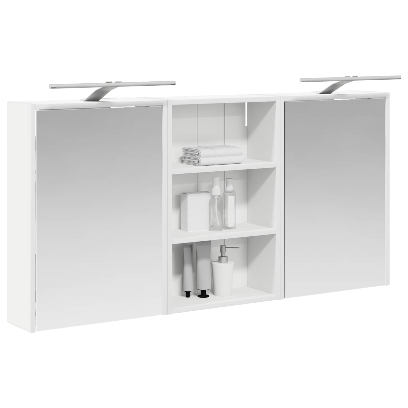 Set ormarića za kupaonicu s policom 3 pcs 126 x 16 x 62.5 cm