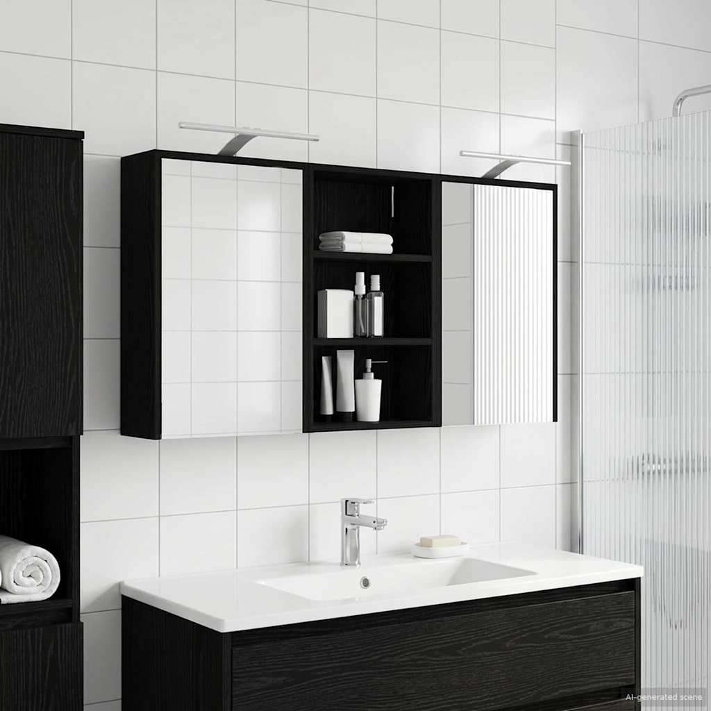 Set ormarića za kupaonicu s policom 3 pcs 126 x 16 x 62.5 cm