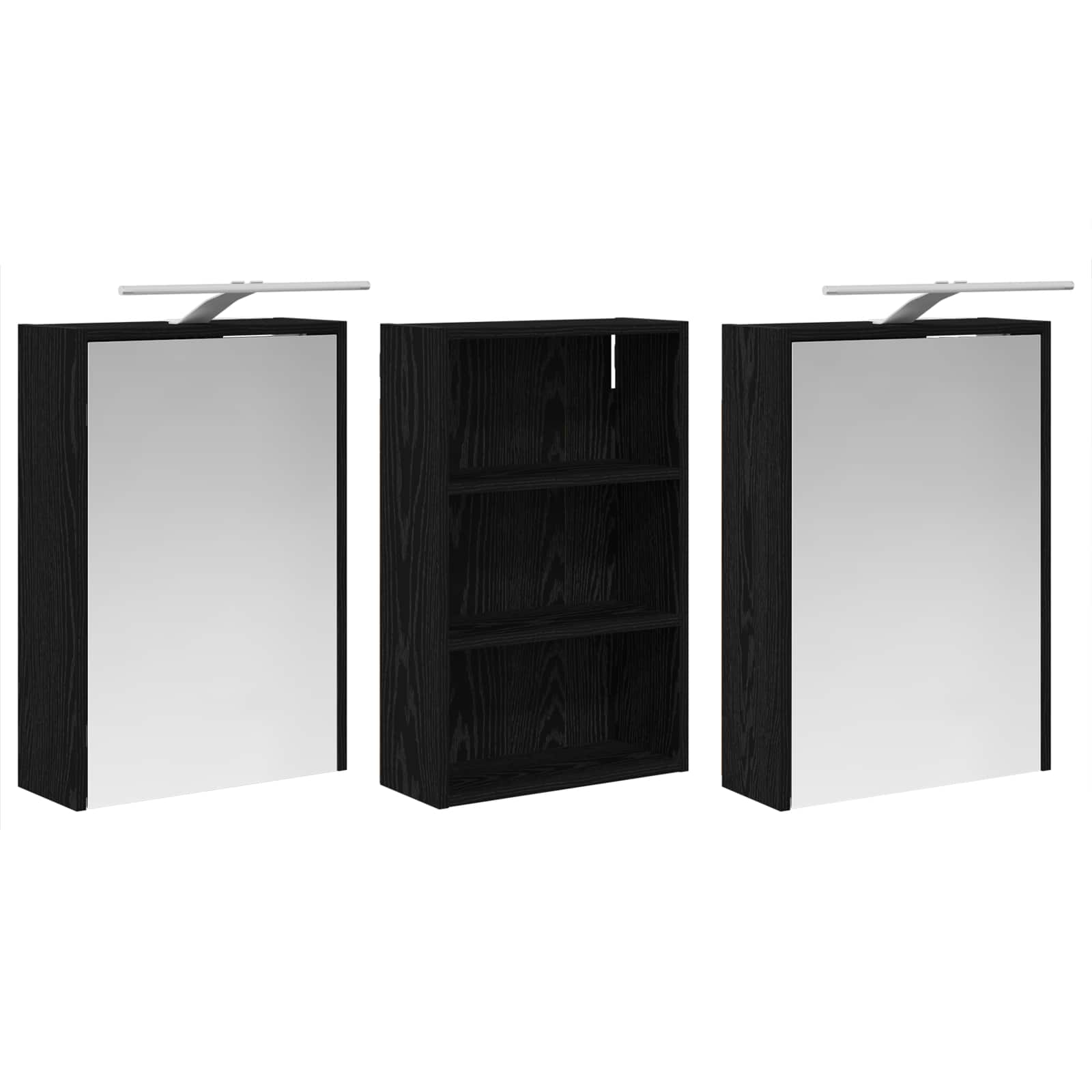 Set ormarića za kupaonicu s policom 3 pcs 126 x 16 x 62.5 cm