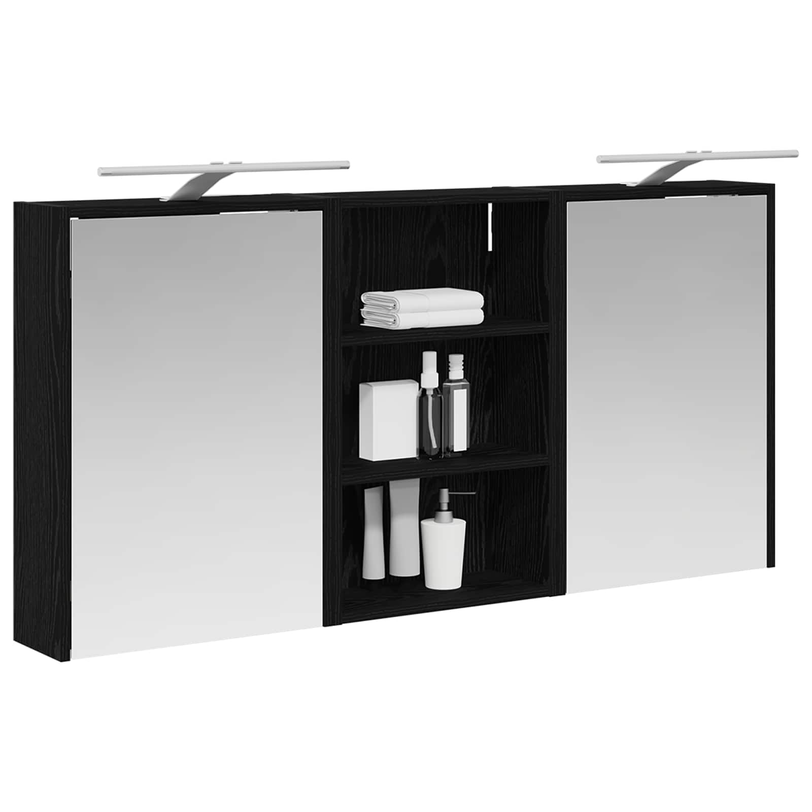 Set ormarića za kupaonicu s policom 3 pcs 126 x 16 x 62.5 cm