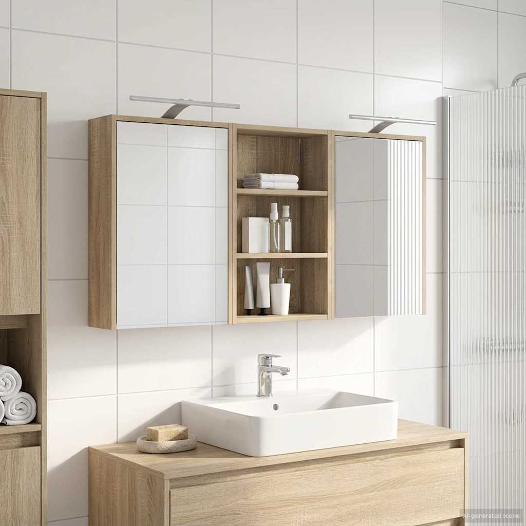 Set ormarića za kupaonicu s policom 3 pcs 126 x 16 x 62.5 cm