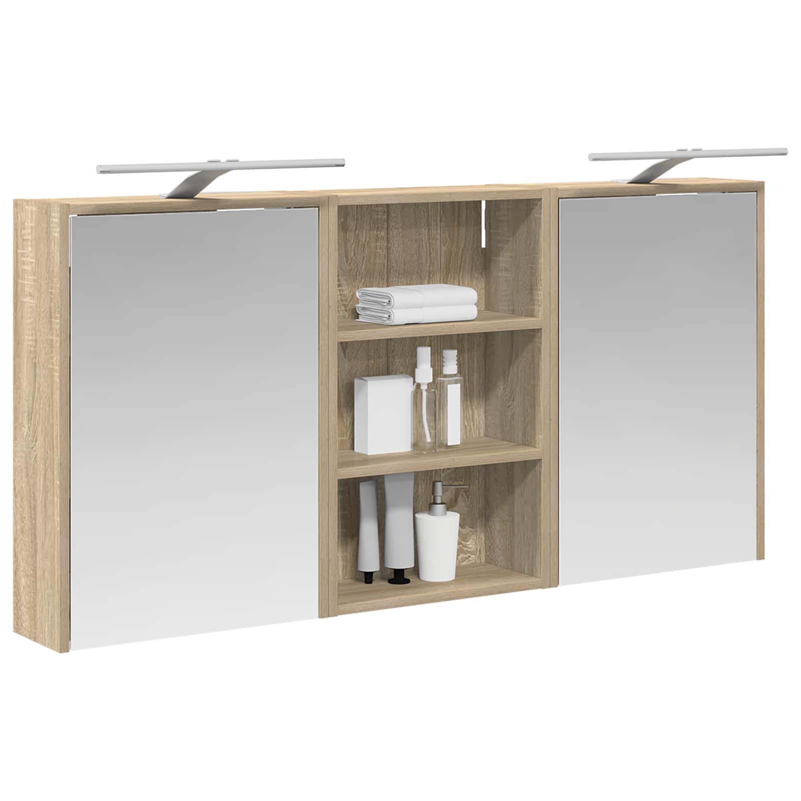 Set ormarića za kupaonicu s policom 3 pcs 126 x 16 x 62.5 cm