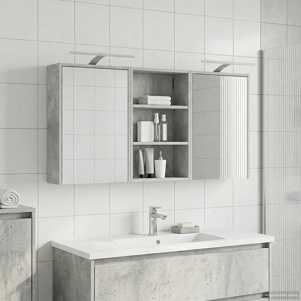 Set ormarića za kupaonicu s policom 3 pcs 126 x 16 x 62.5 cm