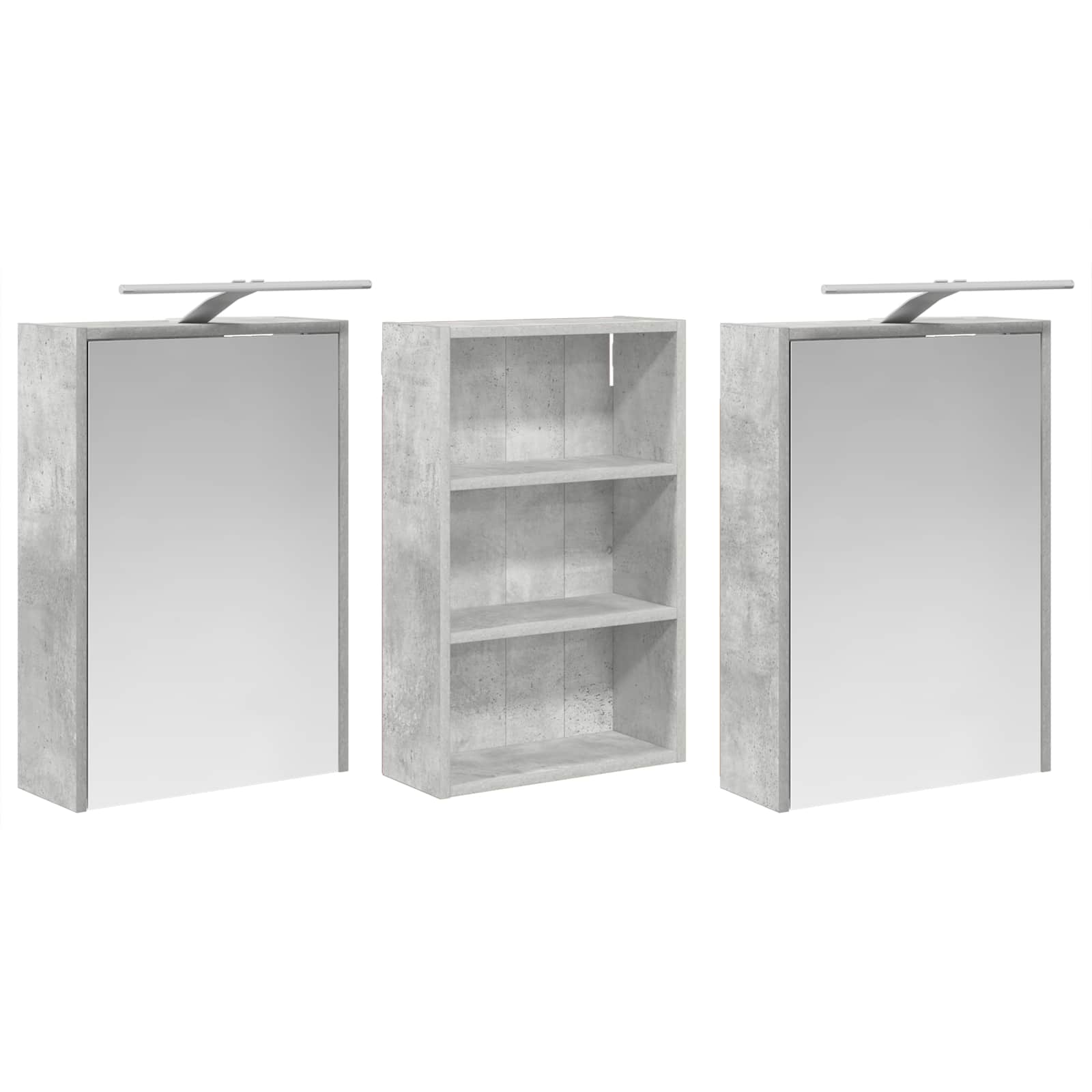 Set ormarića za kupaonicu s policom 3 pcs 126 x 16 x 62.5 cm